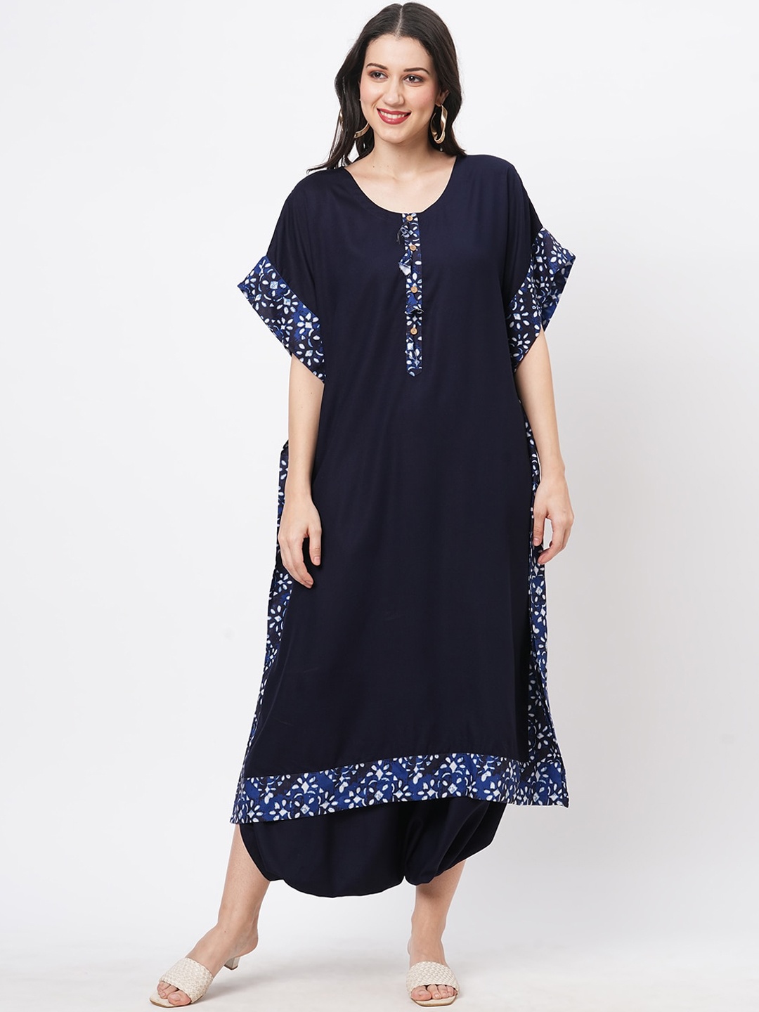 

Hashtag Be Women Mid-Rise Dhoti Pants, Navy blue
