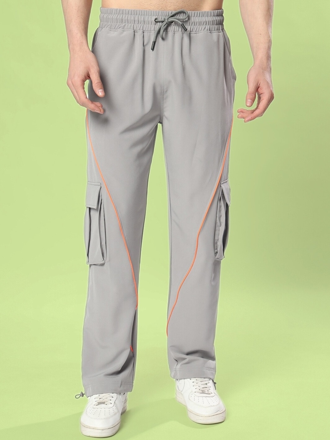 

WEARDUDS Men Relaxed Loose Fit Cargo Trouser, Grey