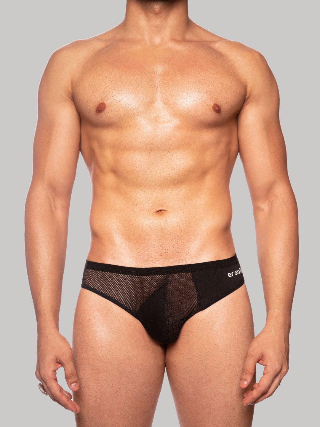 

EROBOLD Mid-Rise Cotton Hipster Briefs MBR-PC1BK1CS01, Black