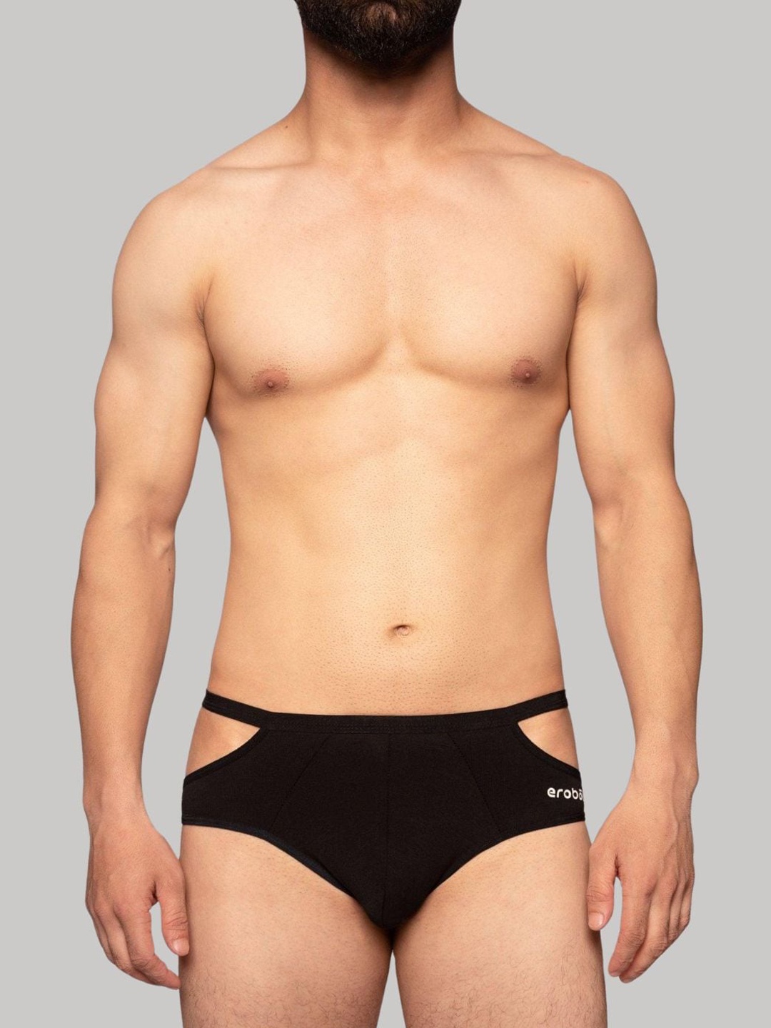 

EROBOLD Mid-Rise Cotton Mid-Rise Basic Brief MBR-SS1BK1CS01, Black