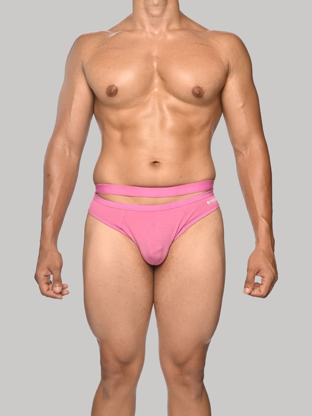 

EROBOLD Mid-Rise Band On Belly Brief- MBR-BB1IR1MM00, Rose