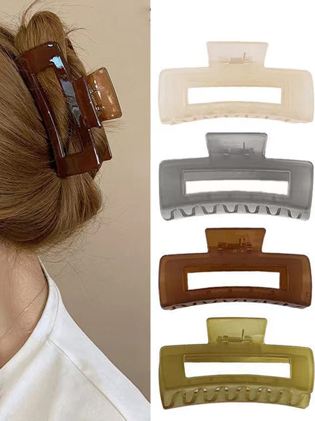 

Xivir Set of 4 Claw Clip, Brown