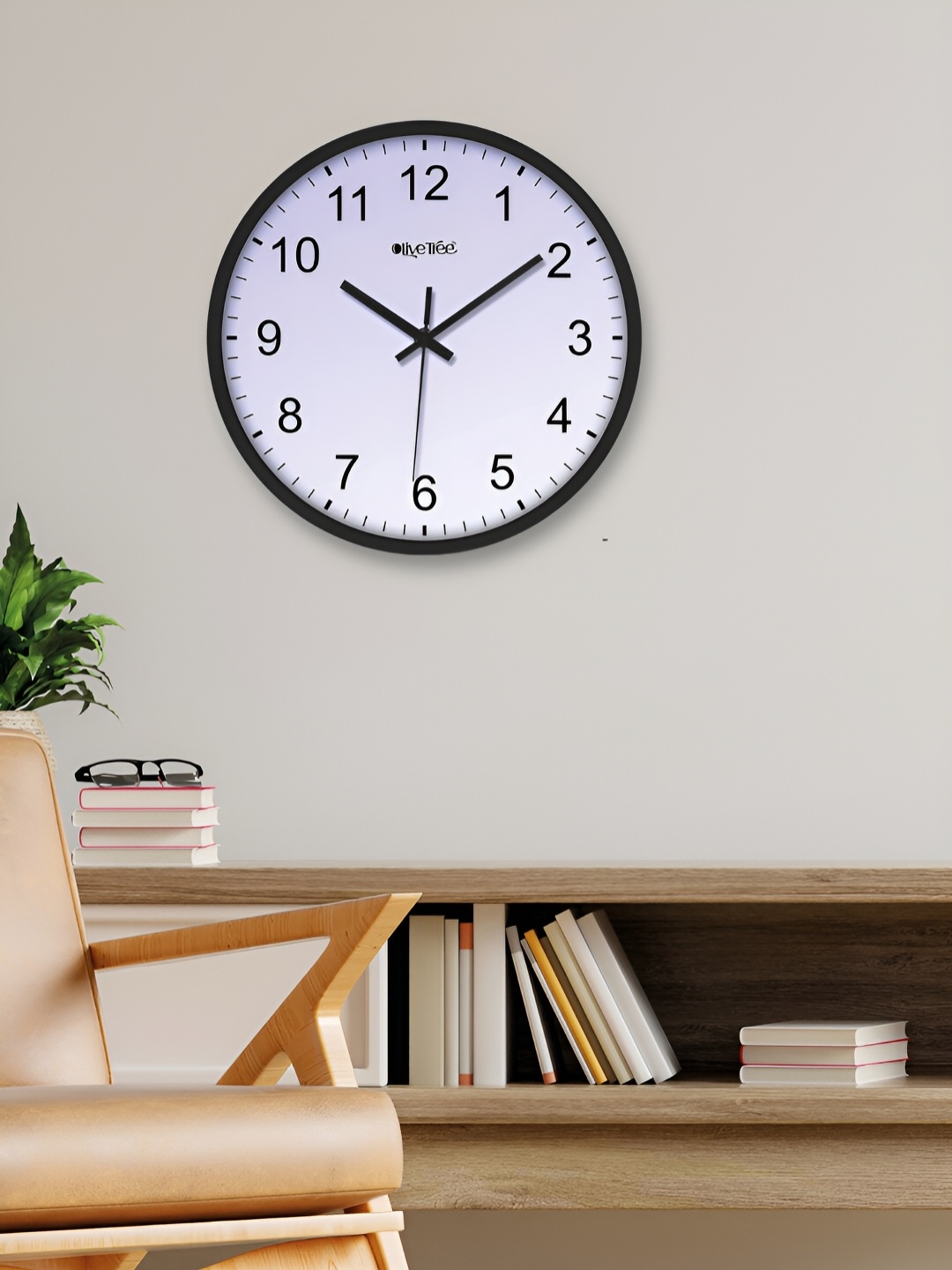 

OLIVE TREE Black & Blue Round Shaped Contemporary Analogue Wall Clock
