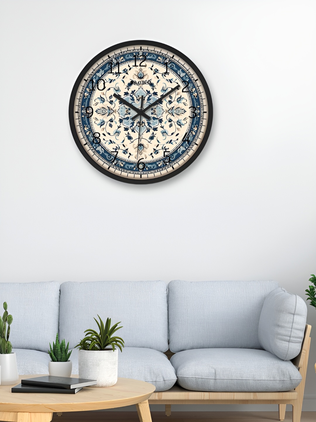 

OLIVE TREE Black & White Printed Round Shaped Contemporary Analogue Wall Clock