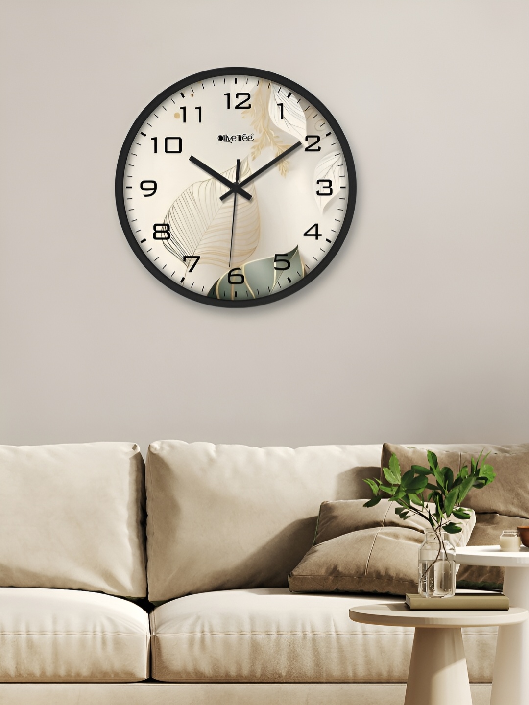 

OLIVE TREE Black & Off White Printed Round Shaped Contemporary Analogue Wall Clock