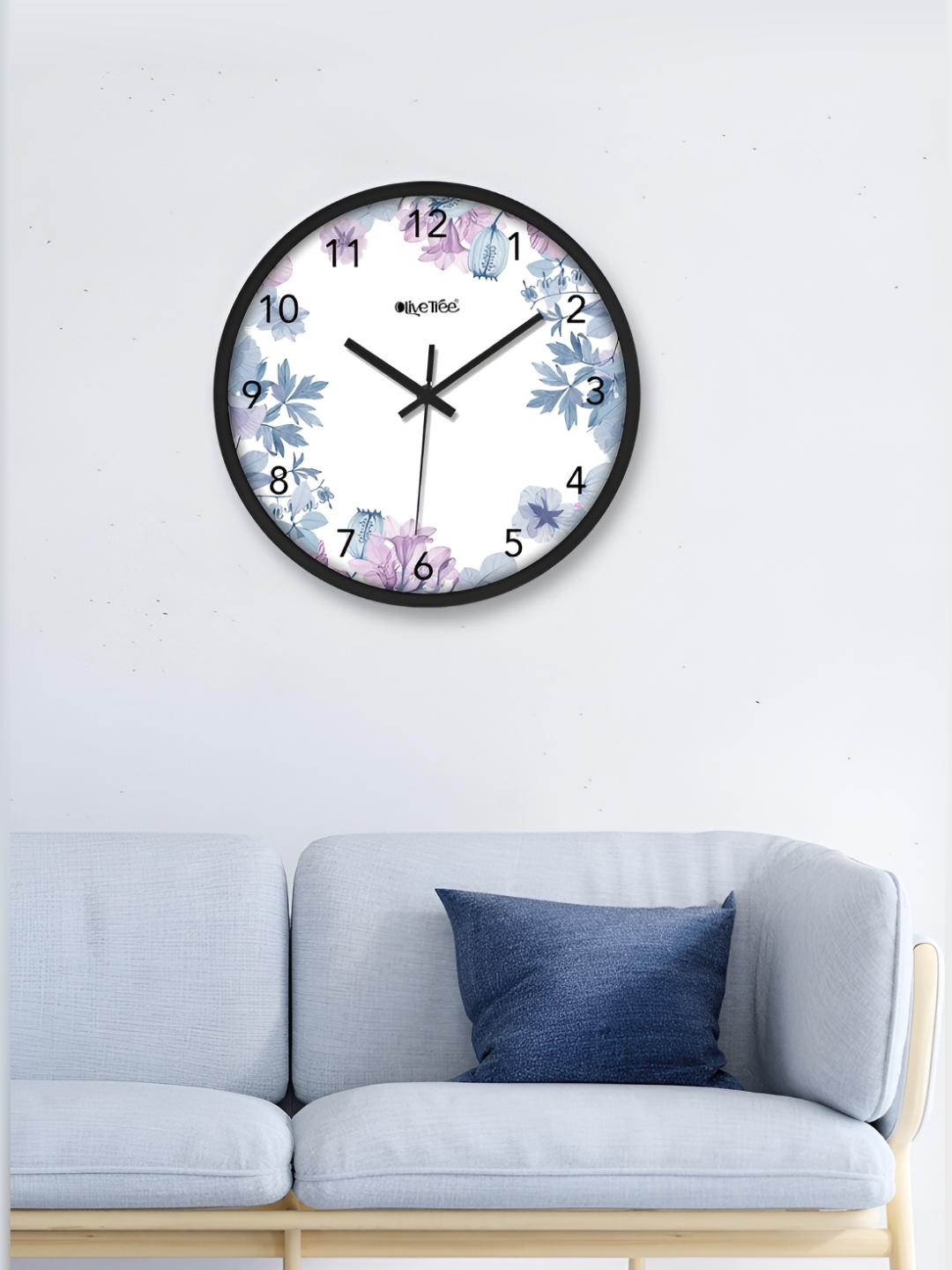 

OLIVE TREE Black & White Printed Round Shaped Contemporary Analogue Wall Clock