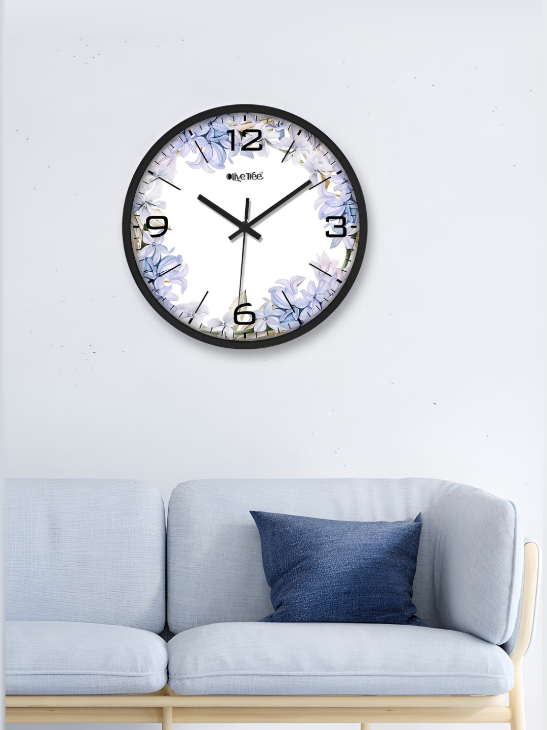 

OLIVE TREE Black & White Printed Round Shaped Contemporary Analogue Wall Clock