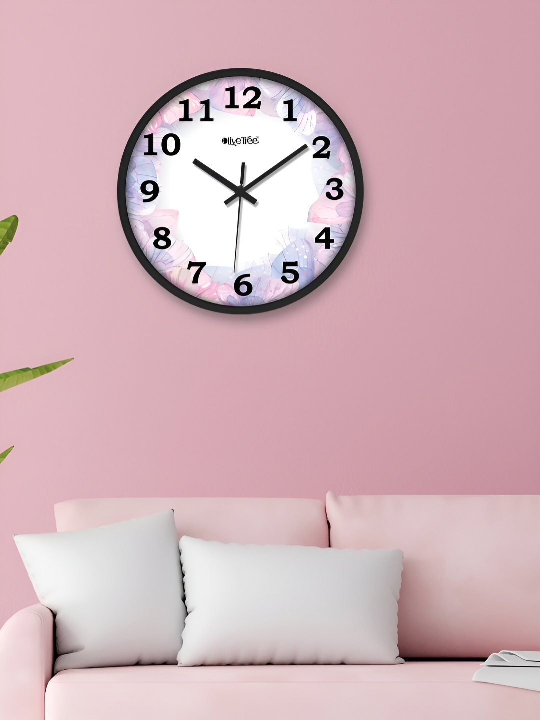 

OLIVE TREE Black & Purple Printed Round Shaped Contemporary Analogue Wall Clock