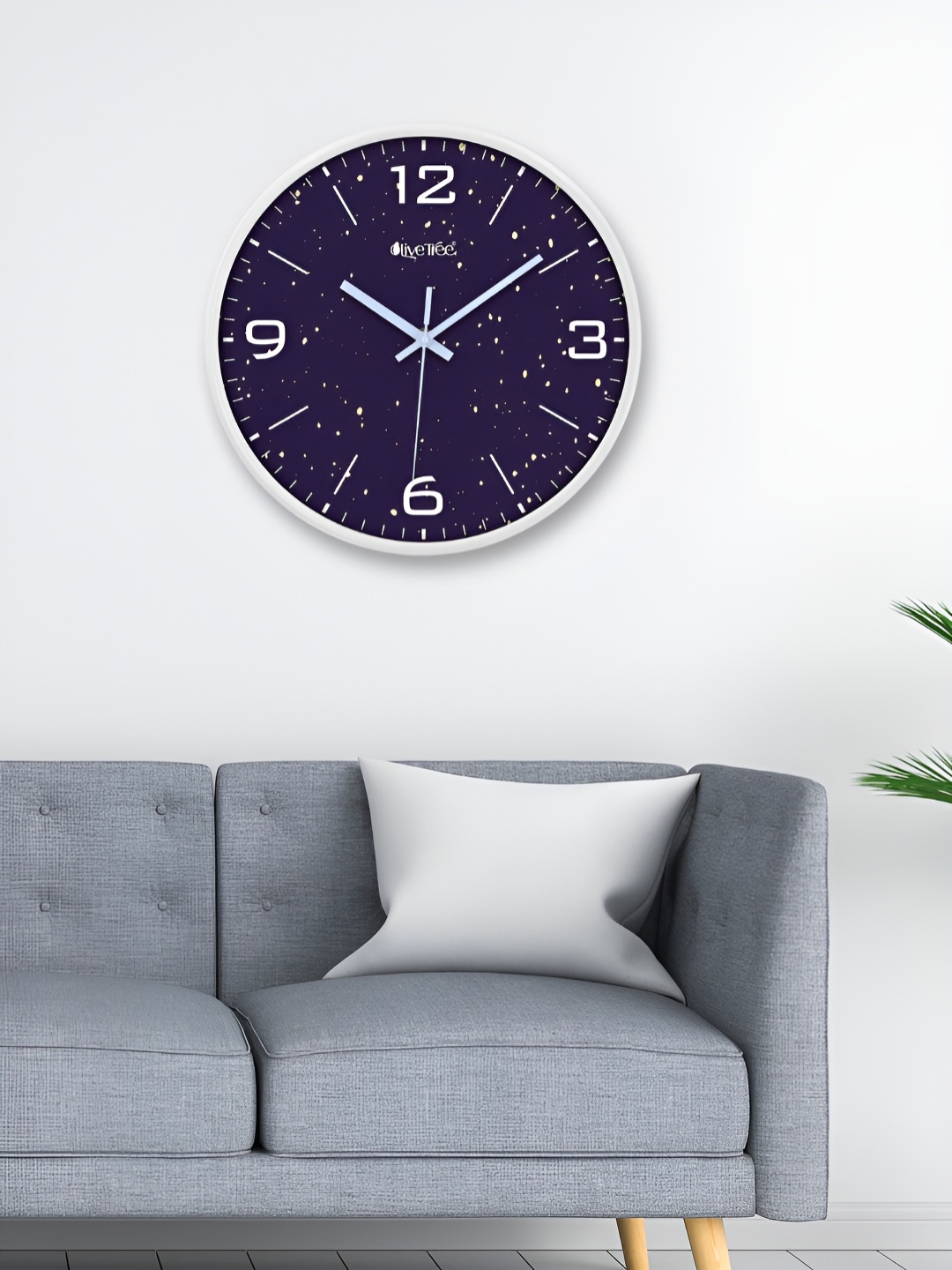 

OLIVE TREE White & Violet Printed Round Shaped Contemporary Analogue Wall Clock