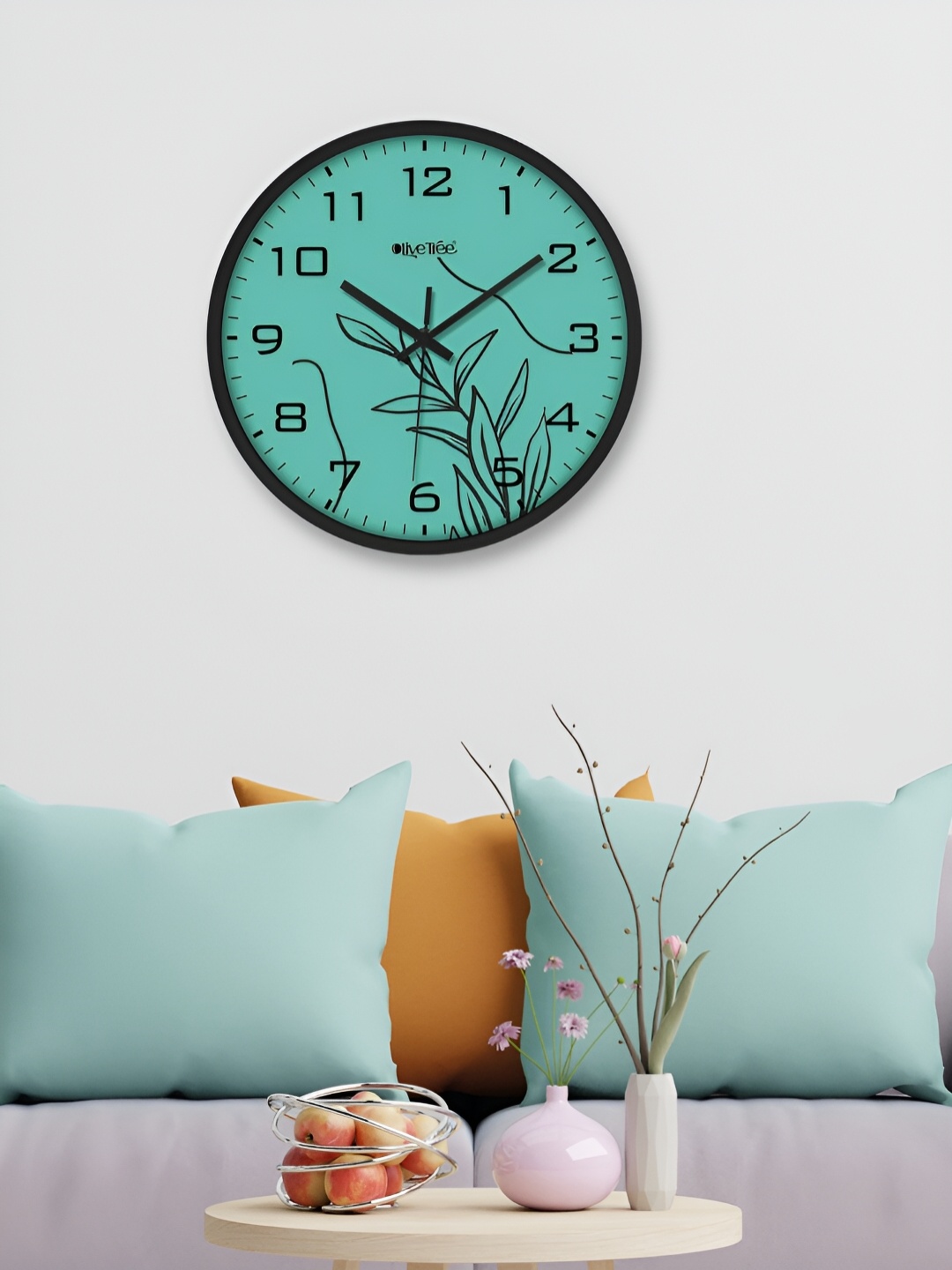 

OLIVE TREE Black & Green Printed Round Shaped Contemporary Analogue Wall Clock