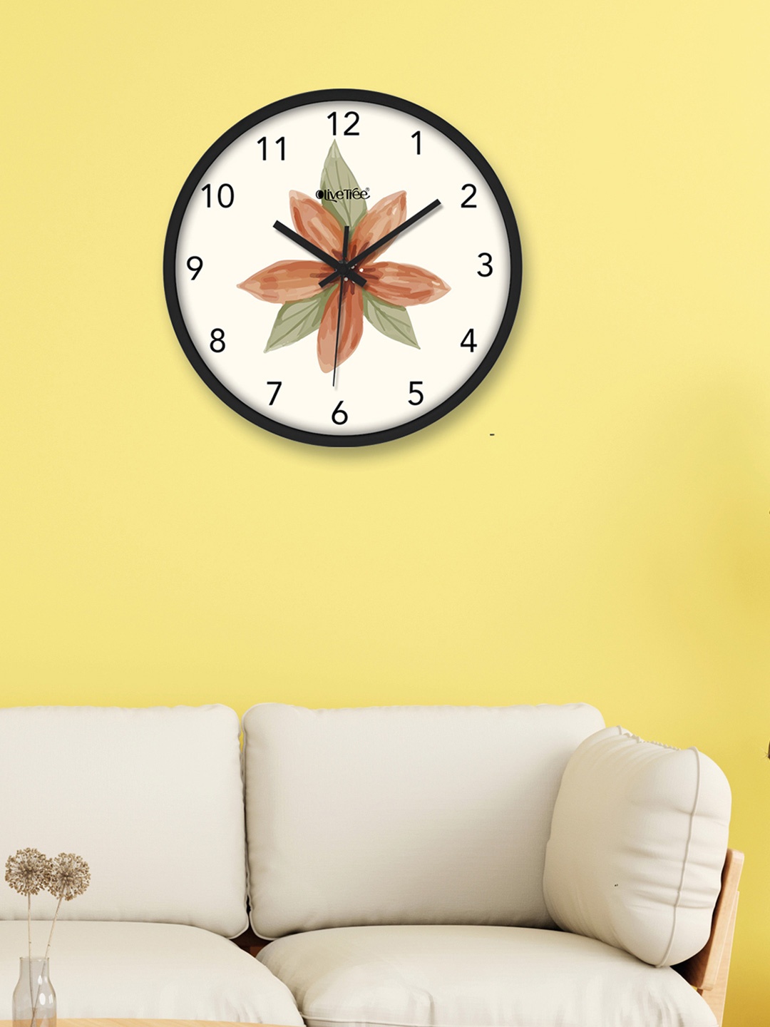 

OLIVE TREE Black & Off White Printed Analogue Round Contemporary Wall Clock