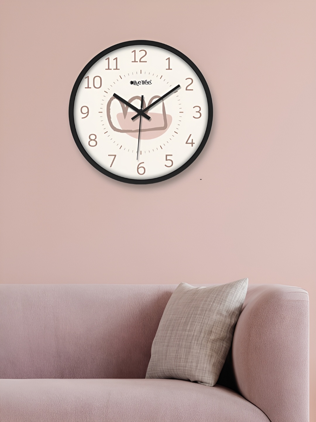 OLIVE TREE Black & Off White Printed Contemporary Wall Clock