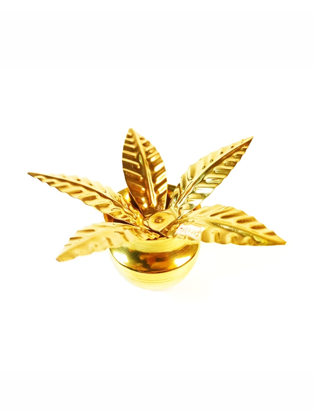 

Das traders Gold-Toned & Brown Brass Pital Kalash Coconut & Mango Leaf