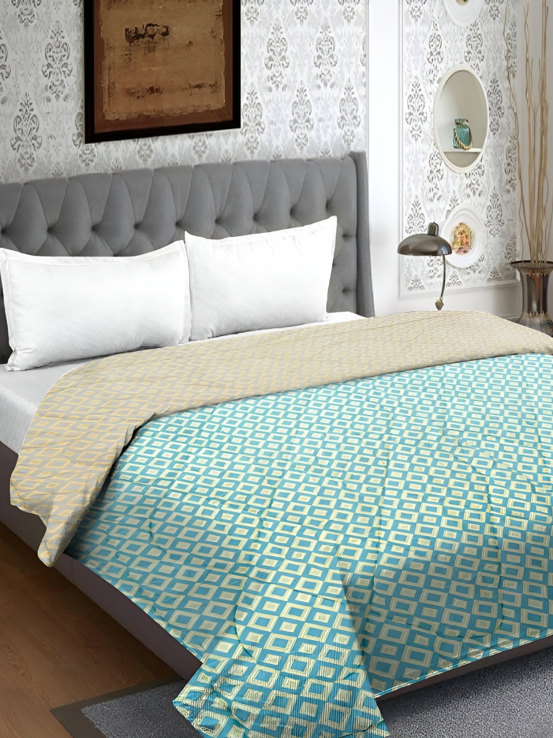 

RRC Green & Yellow Geometric Printed AC Room 210 GSM Double Bed Comforter