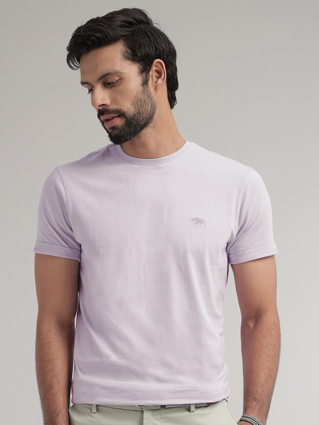 

Andamen Round Neck Half sleeves Cotton T-shirt, Lavender