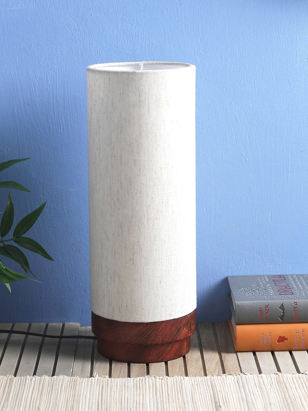

VarEesha Brown Wooden Contemporary Cylindrical Shaped Table Lamp