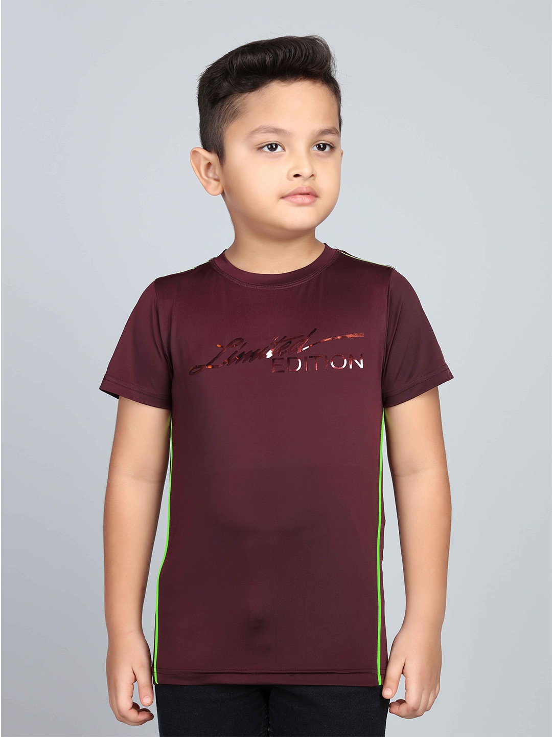 

3PIN Boys Typography Printed Round Neck Short Sleeves T-shirt, Purple