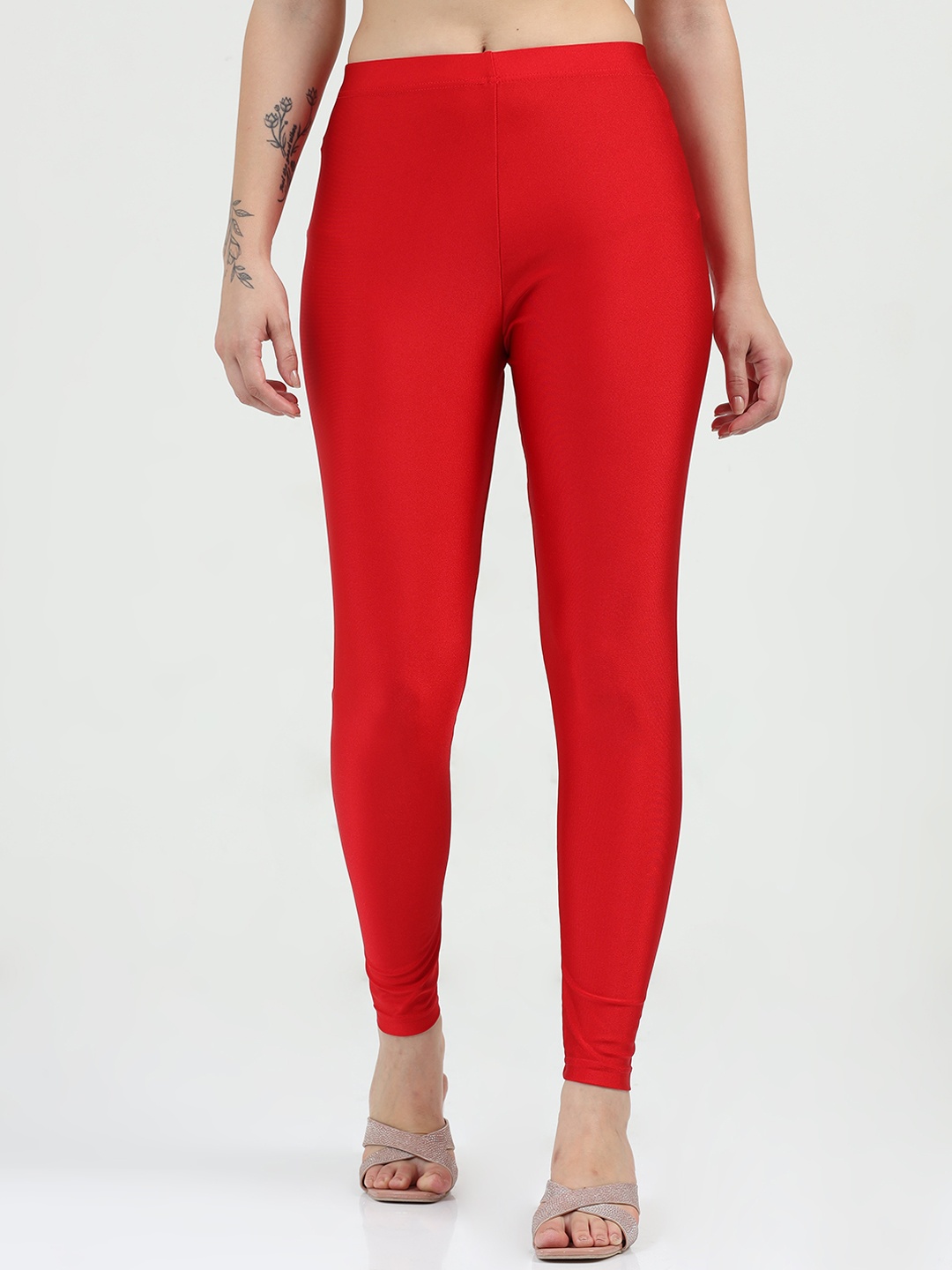 

Bottums Women Ankle-Length Leggings, Red