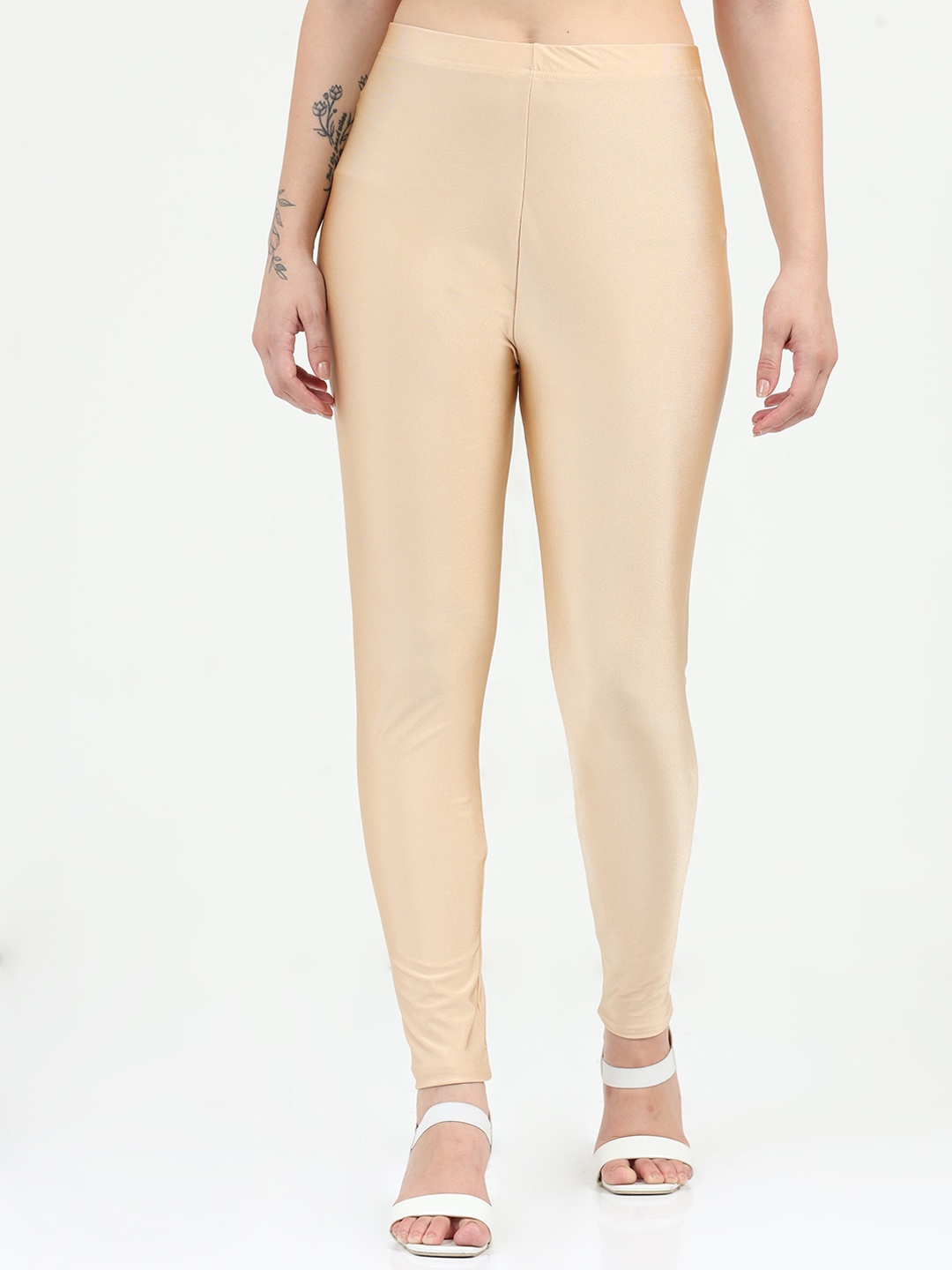 

Bottums Women Ankle Length Leggings, Gold