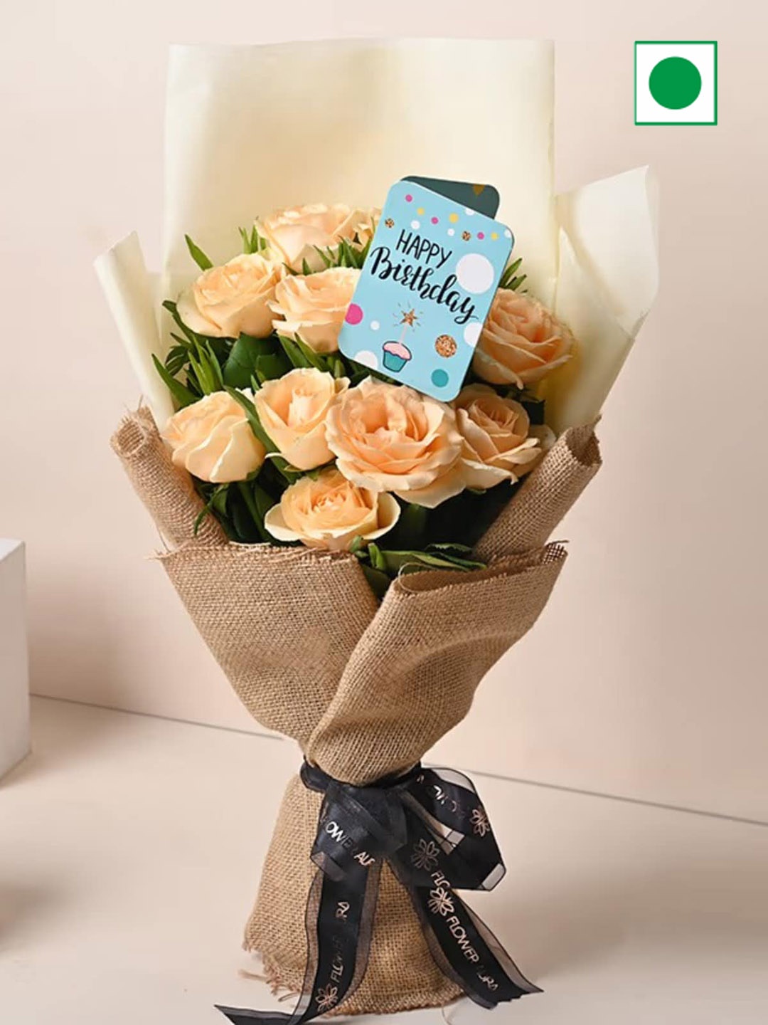 

Floweraura Peach-Colored 10 Pieces Fresh Roses Flowers Bouquet