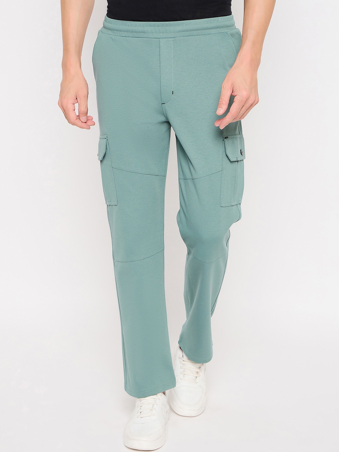 

Okane Men Mid Rise Track Pants, Sea green