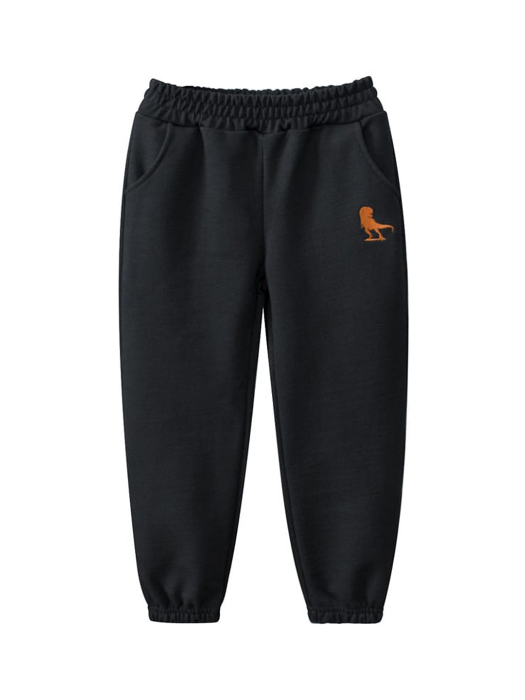 

StyleCast x Revolte Boys Black Mid-Rise Easy Wash Cotton Joggers Trousers