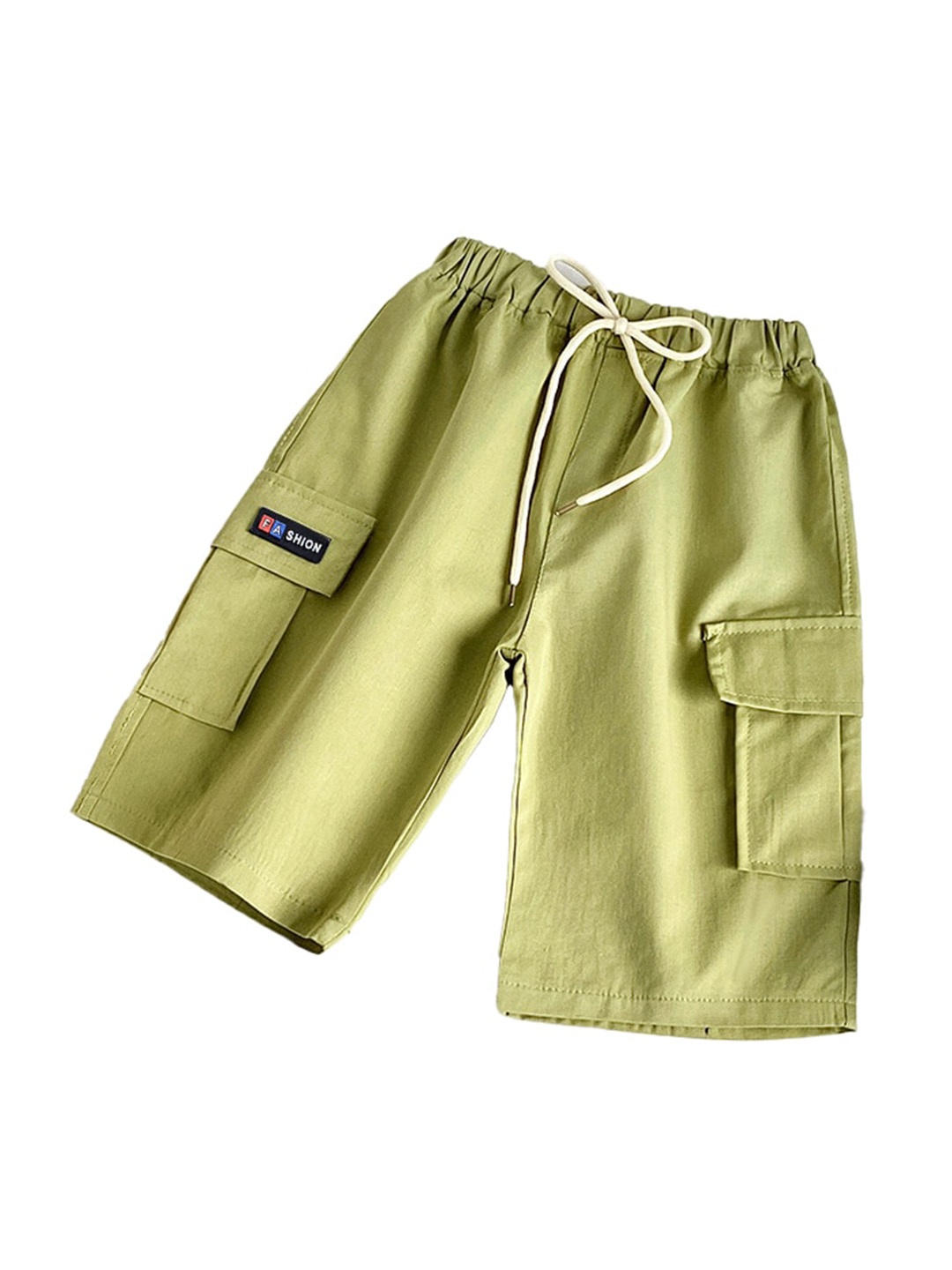 

StyleCast x Revolte Boys Loose Fit High-Rise Cotton Cargo Shorts, Green