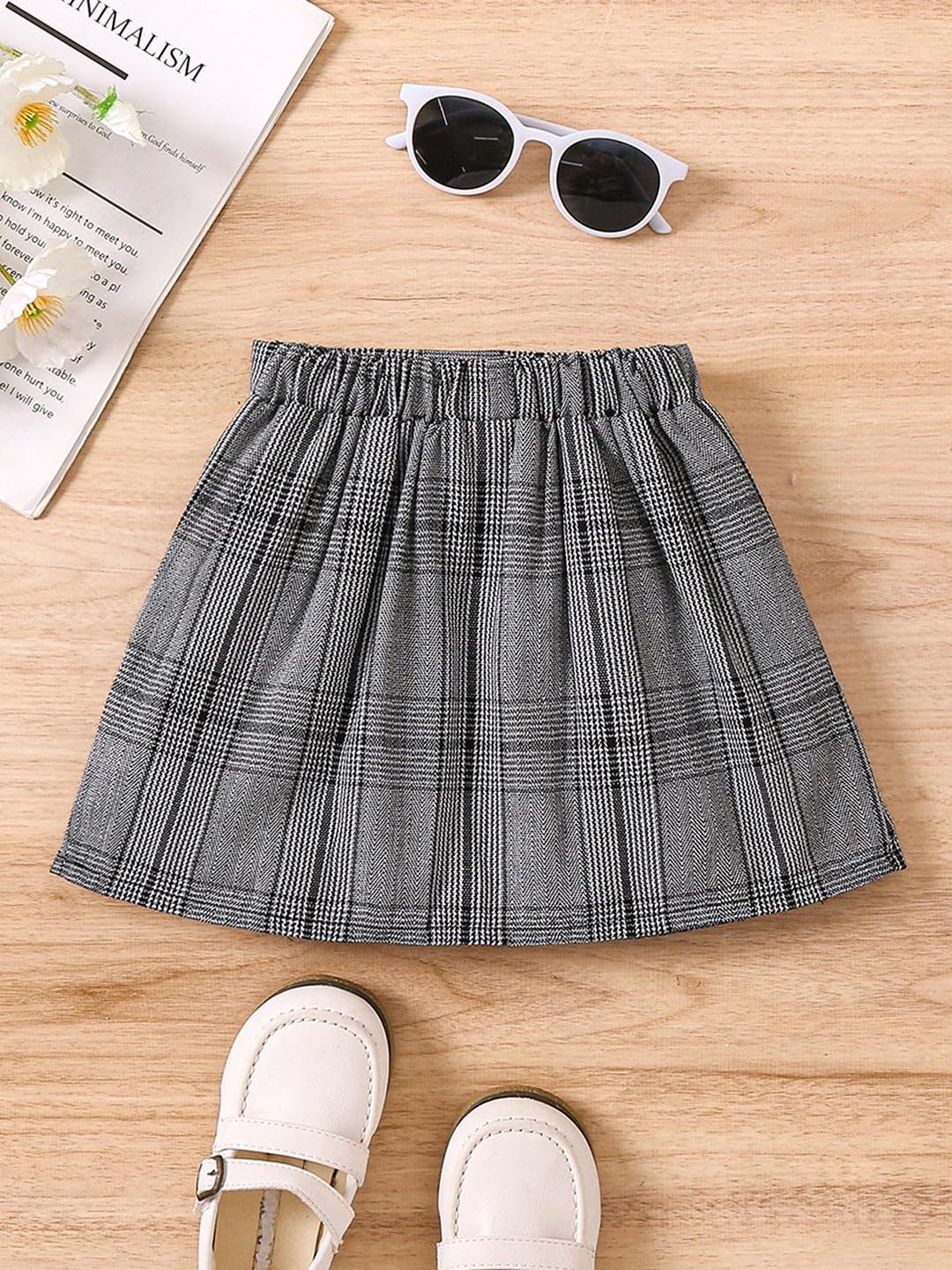 

StyleCast x Revolte Girls Checked Mini Skirts, Grey