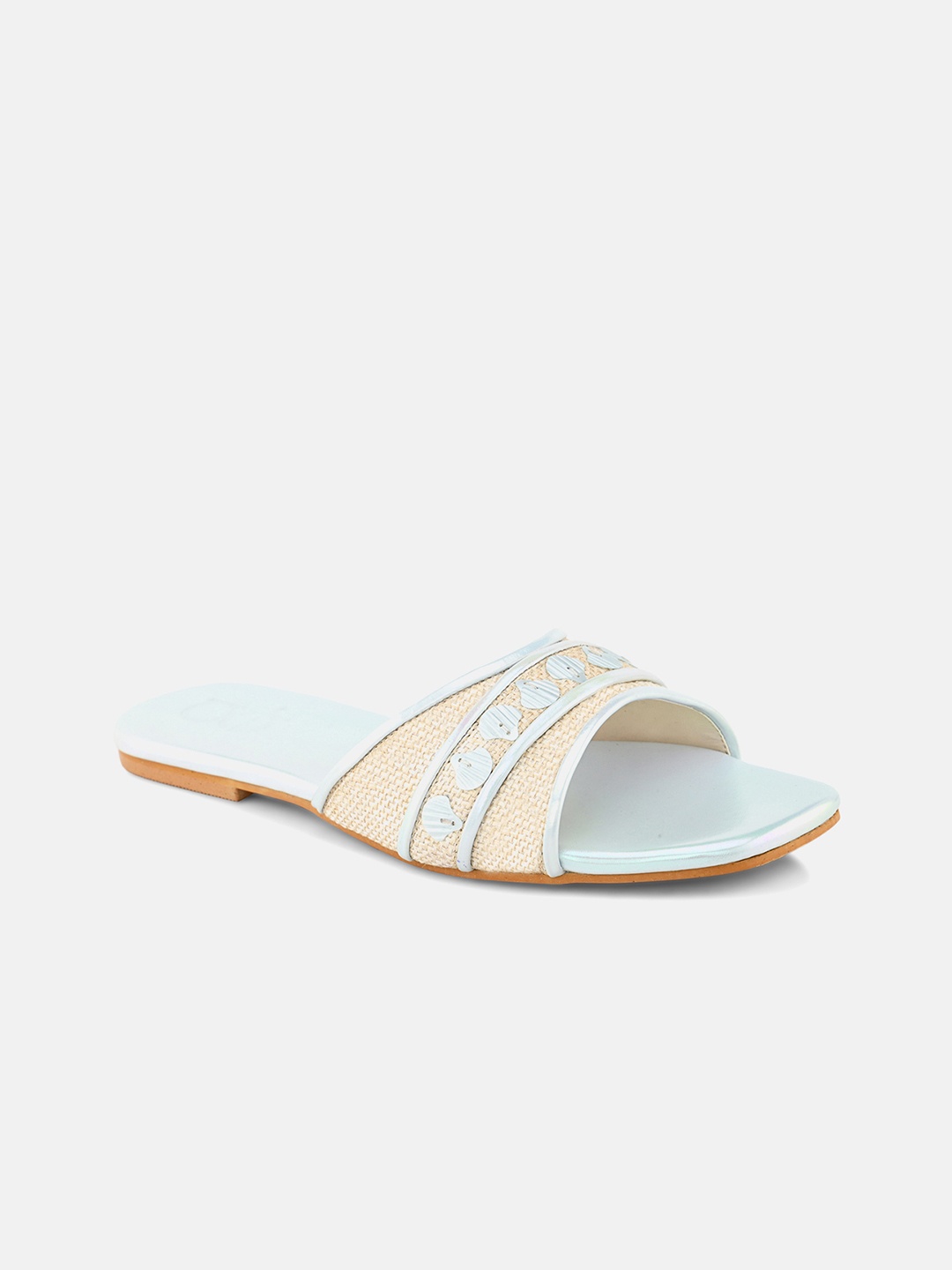 

Elevato Basics Women Embellished Open Toe Flats, Blue