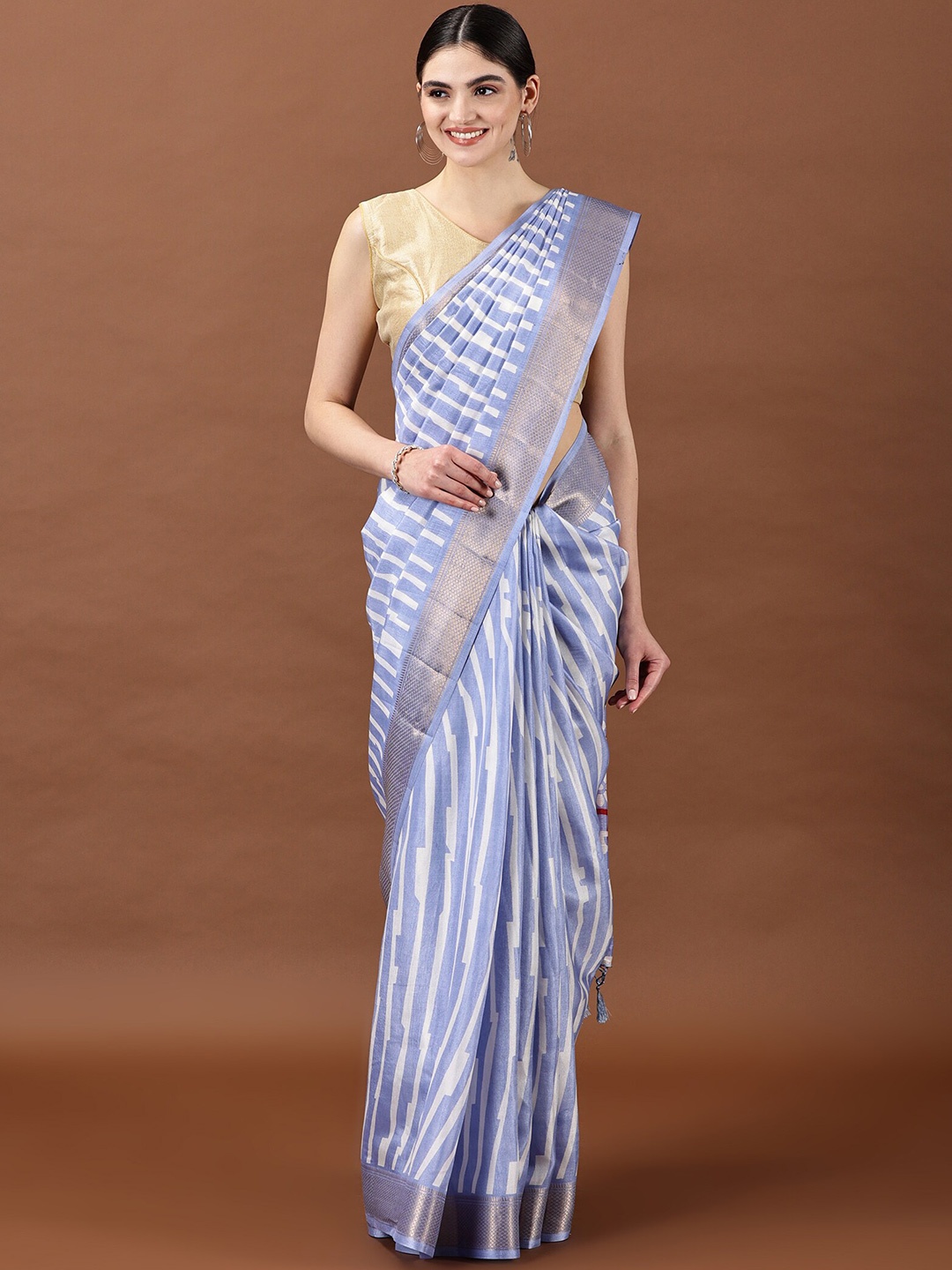

Kancheepuram Kalakshetra Silks Zari Saree, Blue