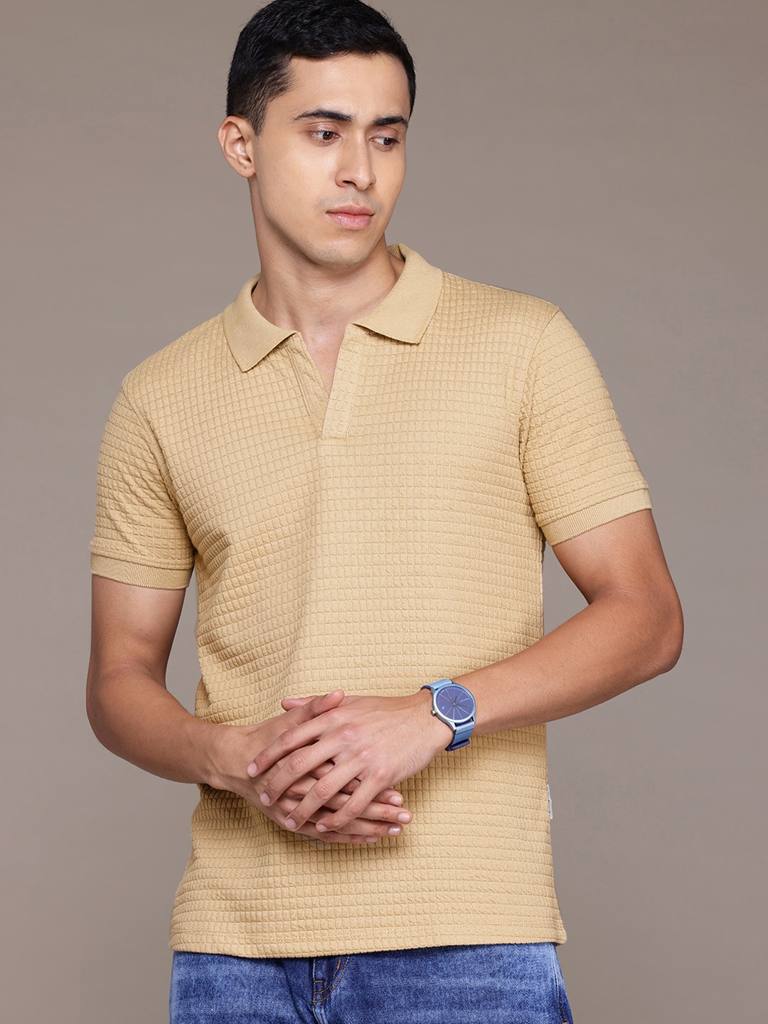 

The Roadster Lifestyle Co. Polo Collar T-shirt, Beige