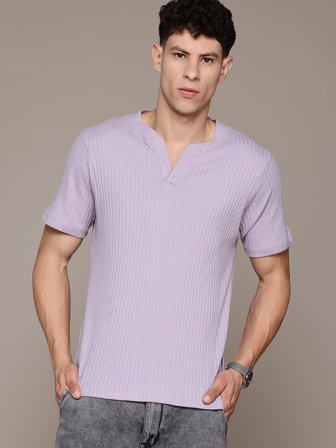 

The Roadster Lifestyle Co. Ribbed T-shirt, Lavender