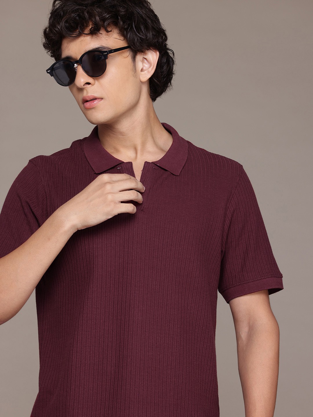 

The Roadster Lifestyle Co. Polo Collar T-shirt, Maroon