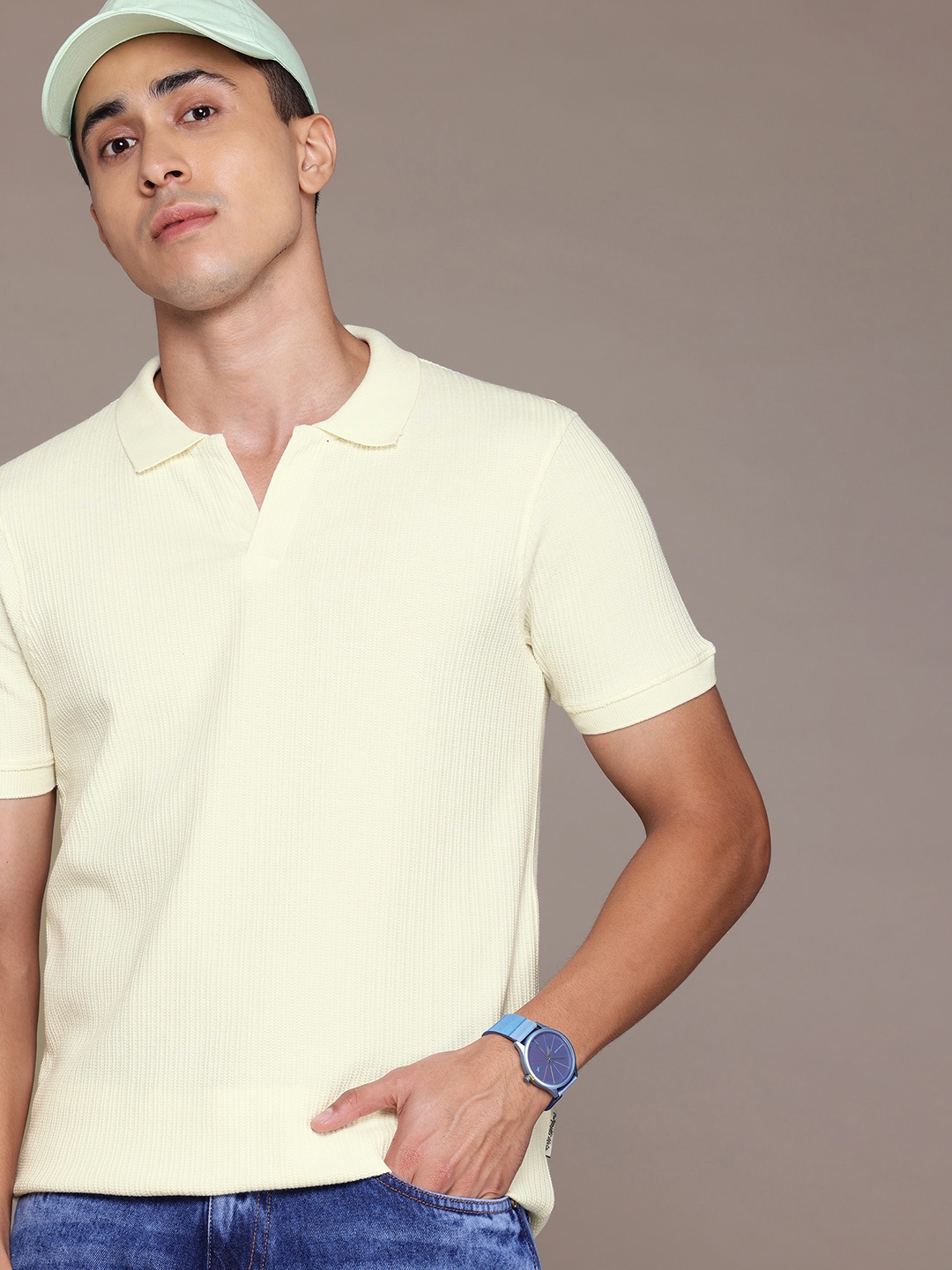 

The Roadster Lifestyle Co. Polo Collar T-shirt, Cream