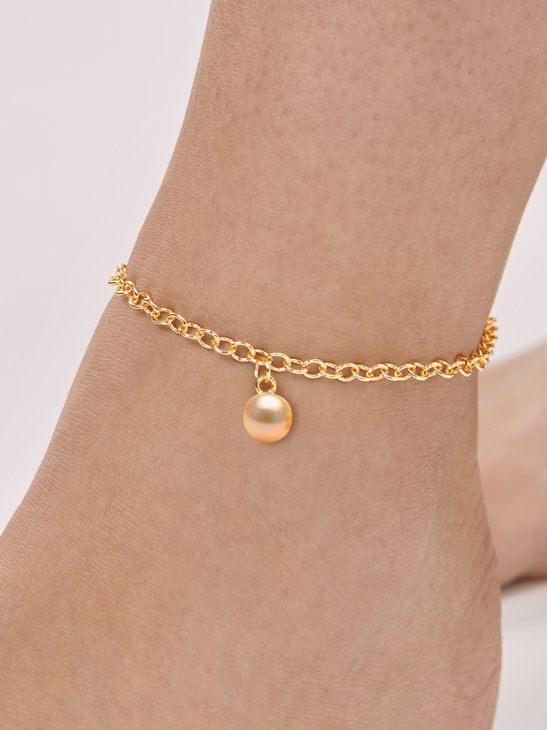 

MINUTIAE Gold-Plated Artificial Stones Studded Anklet