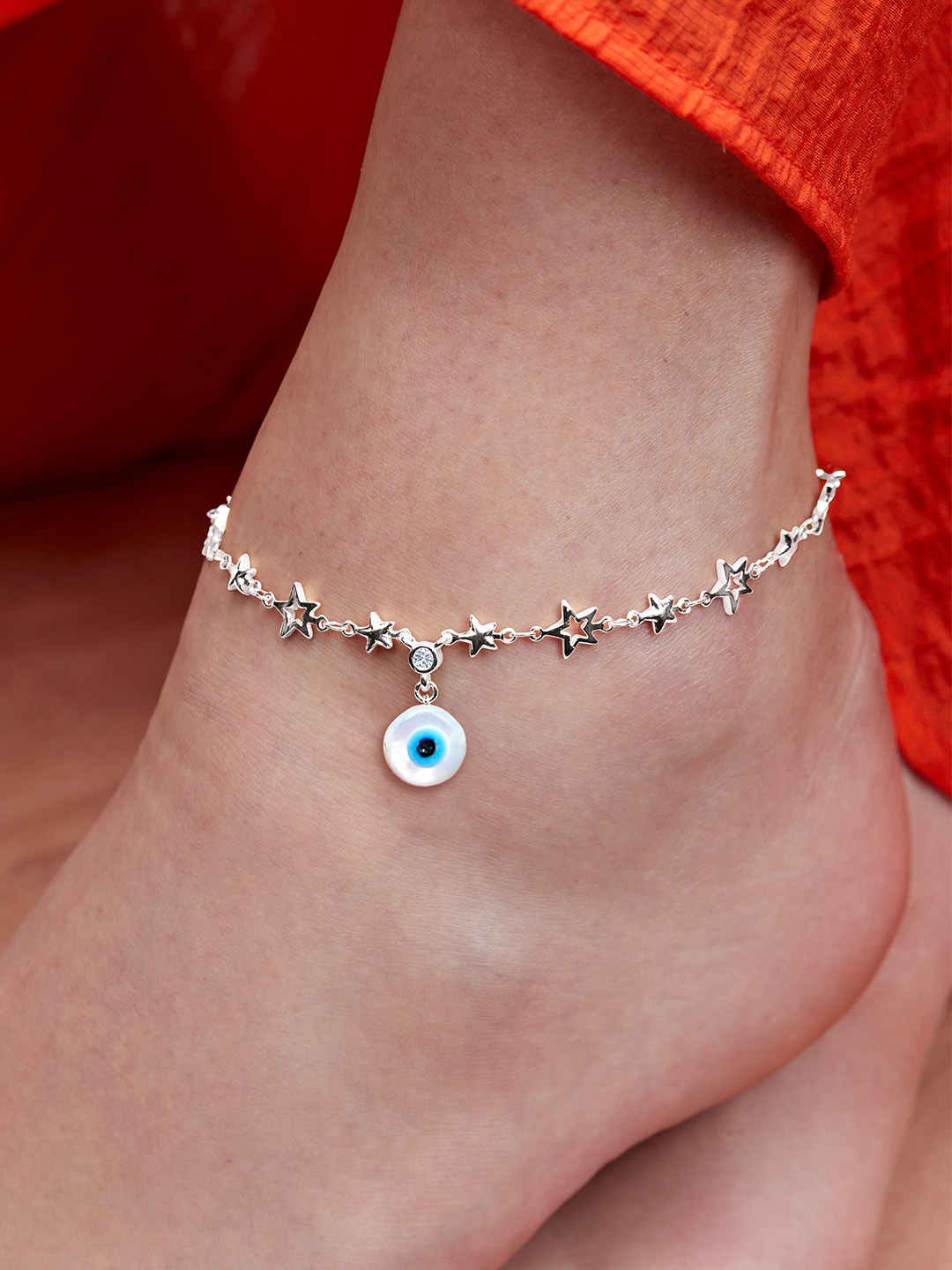 

MINUTIAE Silver Plated Crystals Anklet