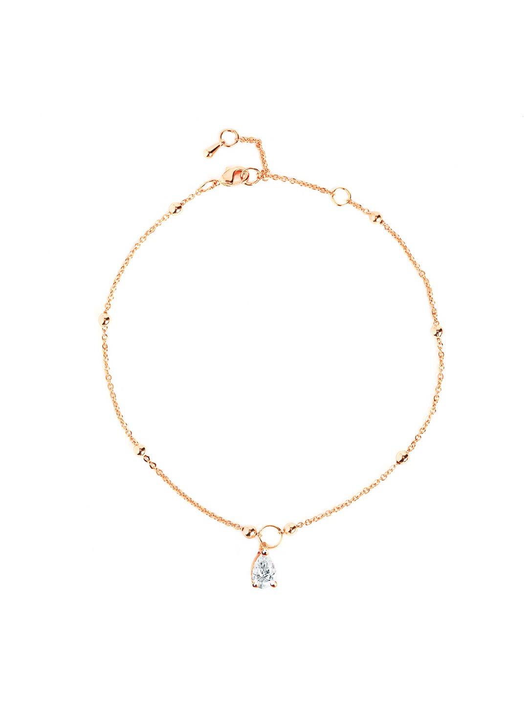 

MINUTIAE Rose Gold-Plated Beaded Anklet