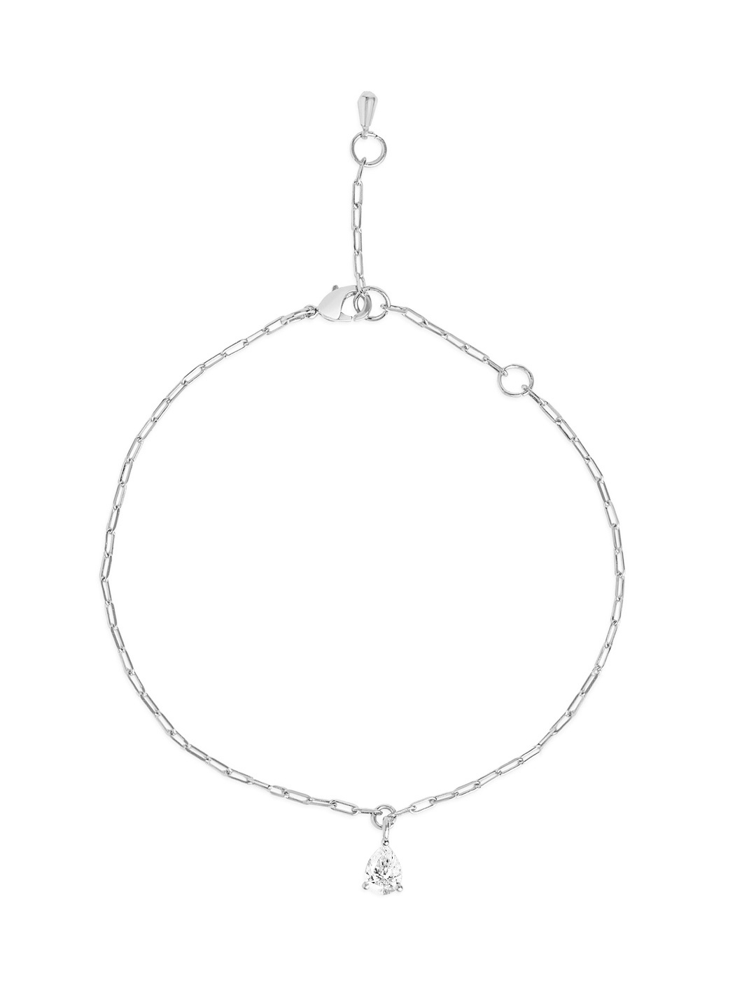 

MINUTIAE Silver-Plated Artificial Stones Anklet