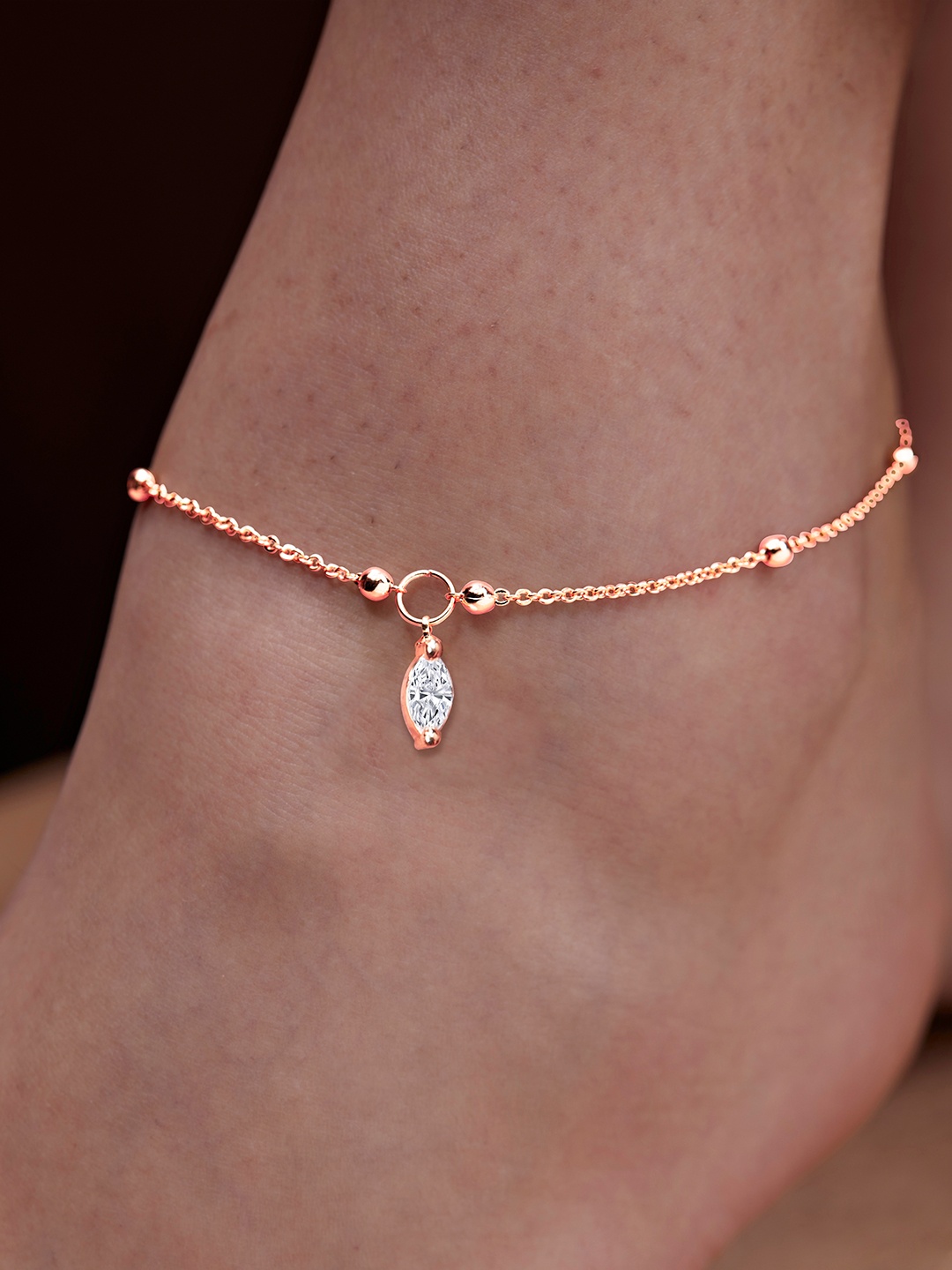 

MINUTIAE Rose Gold-Plated Beaded Anklet