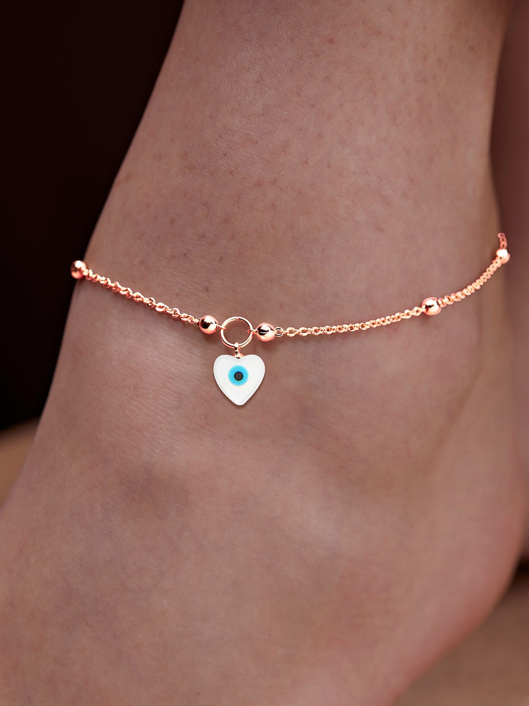 

MINUTIAE Rose Gold-Plated Crystals Studded Anklet