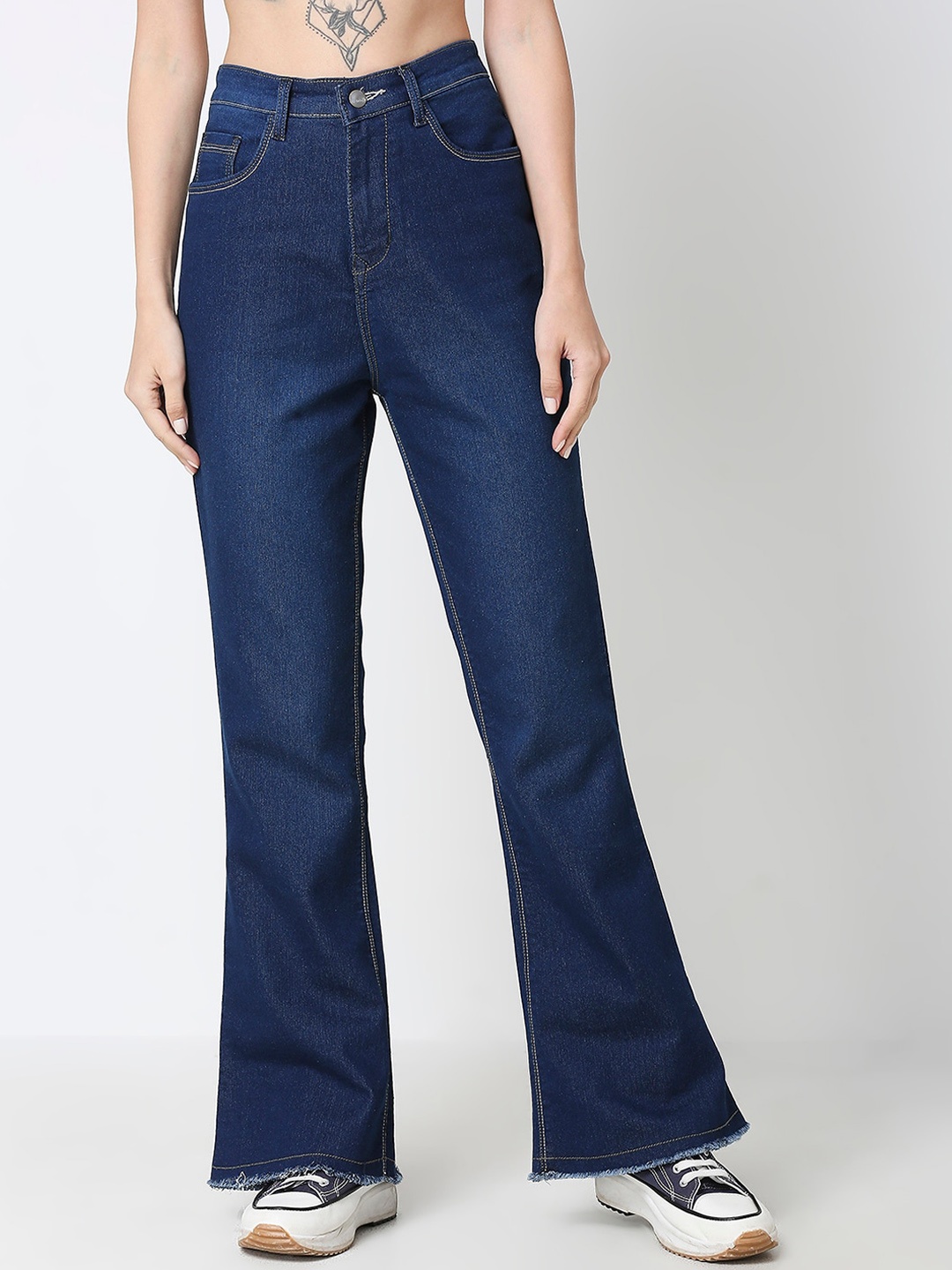 

HJ HASASI Women Bootcut High-Rise Stretchable Jeans, Blue