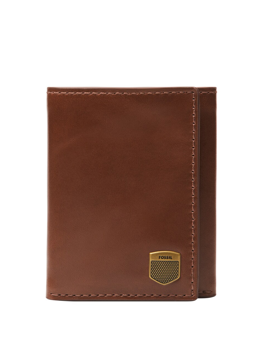 

Fossil Men Leather Three Fold Wallet, Brown