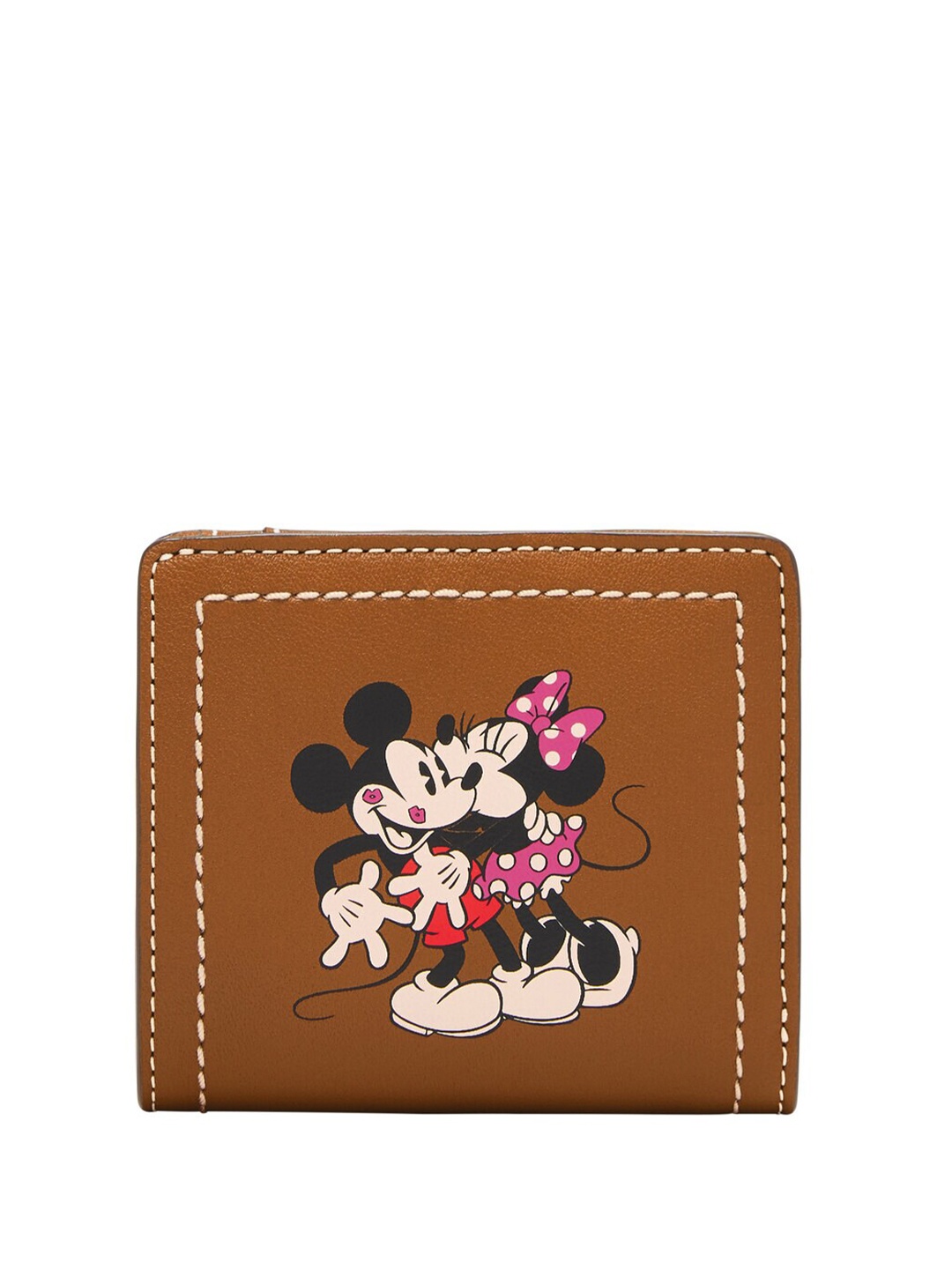 

Fossil Women Mickey And Friends Printed Leather Two Fold Wallet, Brown