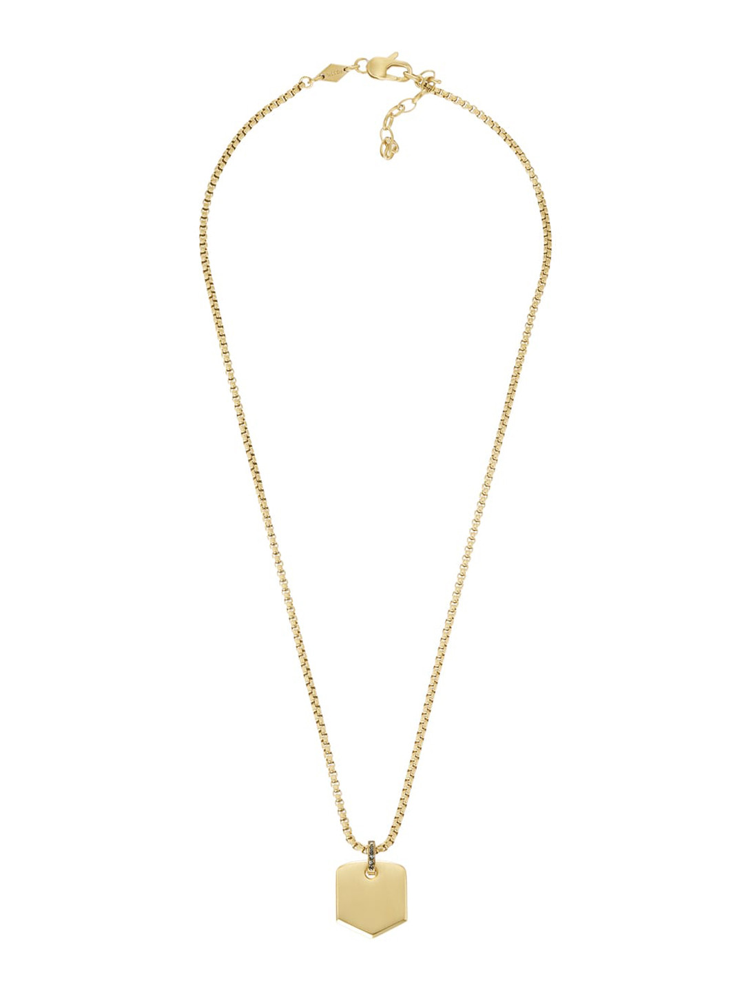 

Fossil Geometric Pendants with Chains, Gold