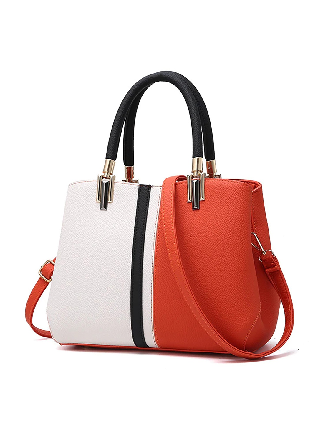 

SYGA Colourblocked Structured Crossbody Handheld Bag, Orange