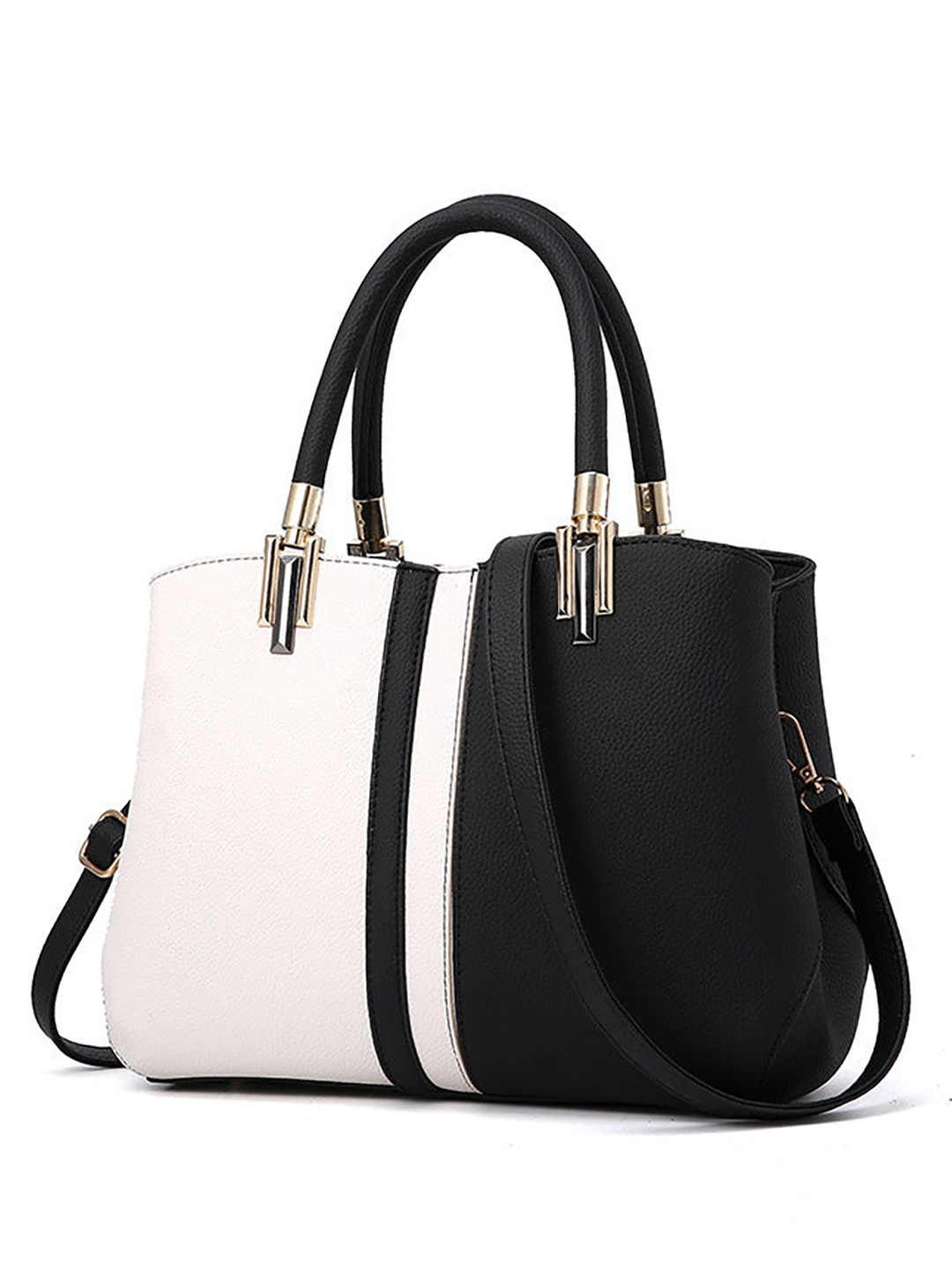 

SYGA Colourblocked Shopper Shoulder Bag, Black