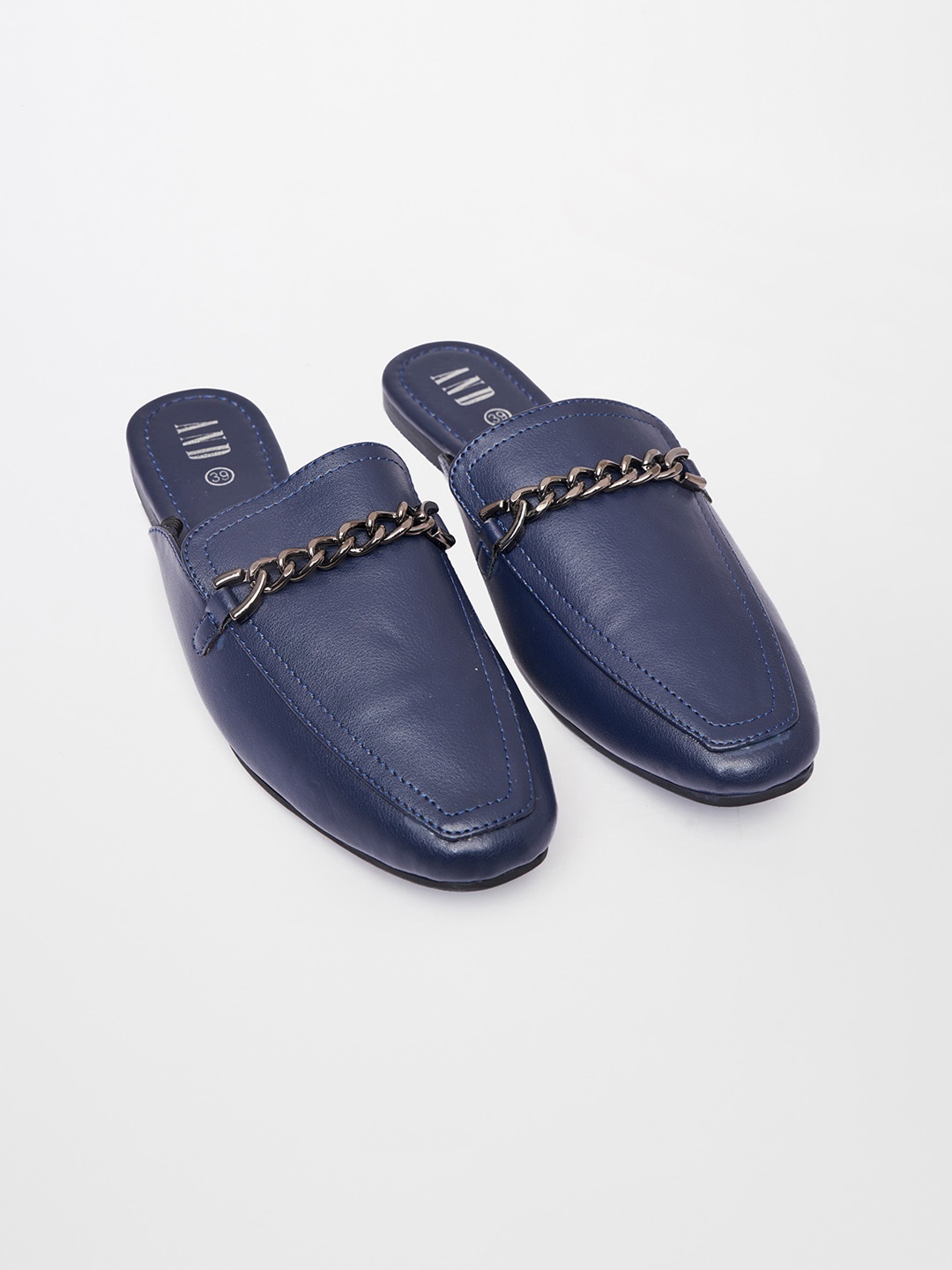 

AND Embellished Mules, Navy blue