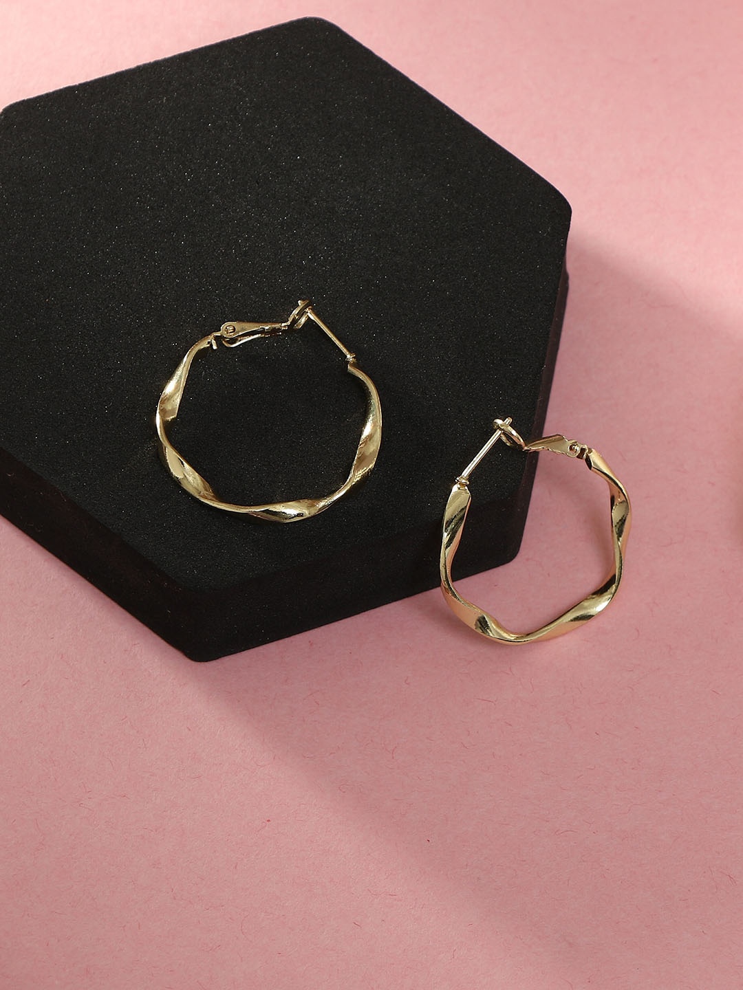 

Adwitiya Collection Gold-Plated Brass Classic Hoop Earrings