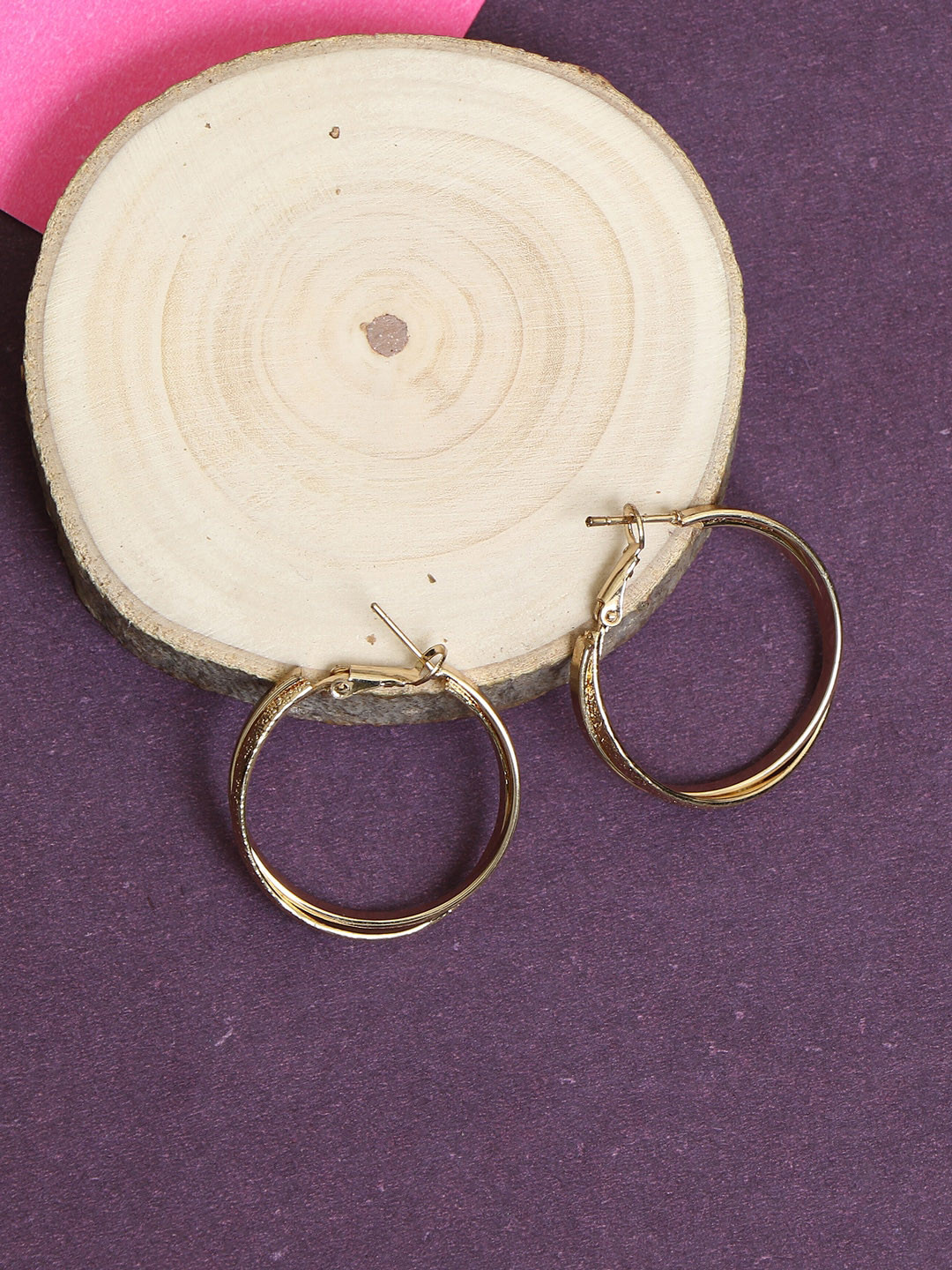 

Adwitiya Collection Gold-Plated Classic Hoop Earrings