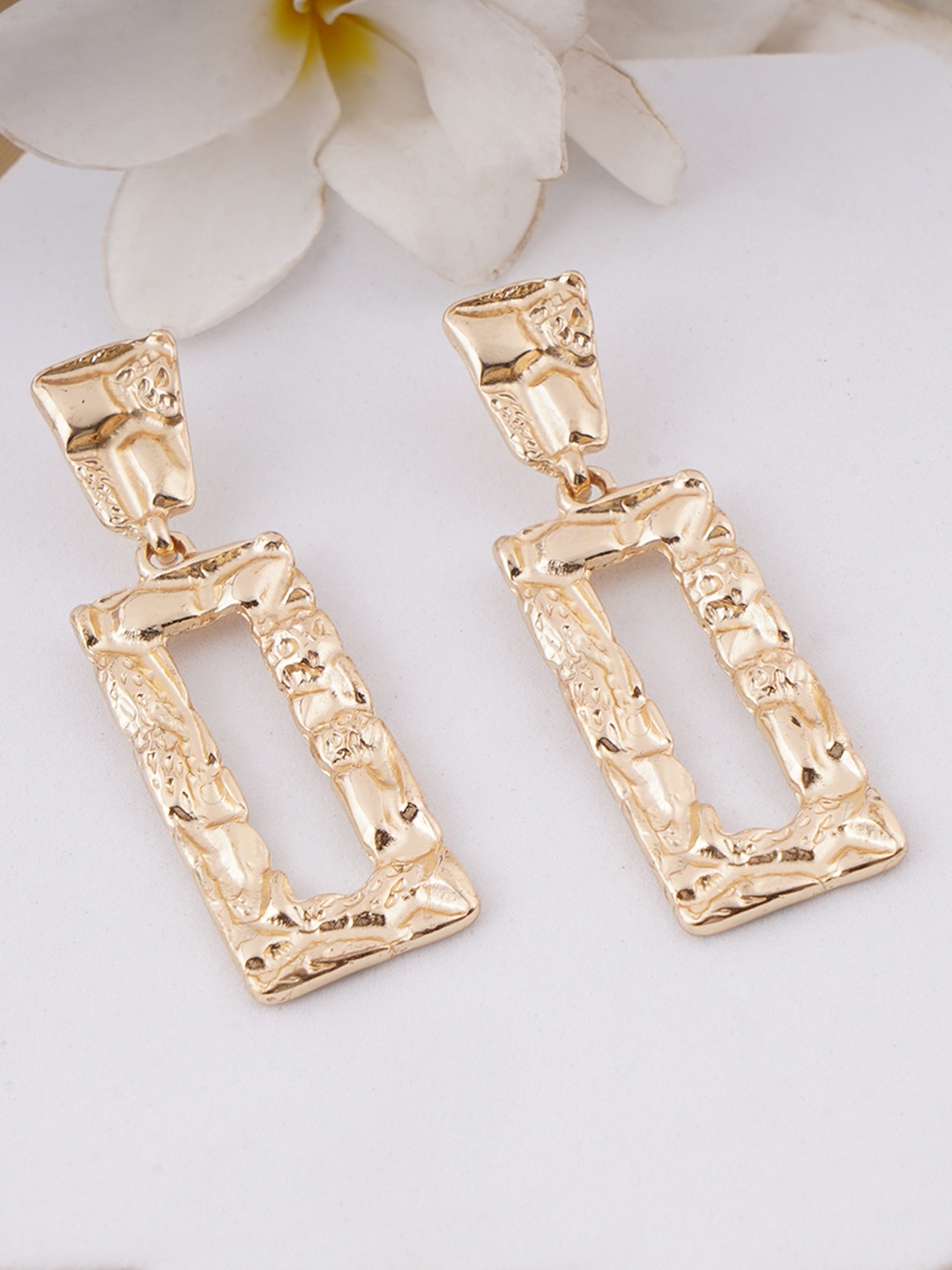 

Adwitiya Collection Gold Plated Drop Earrings